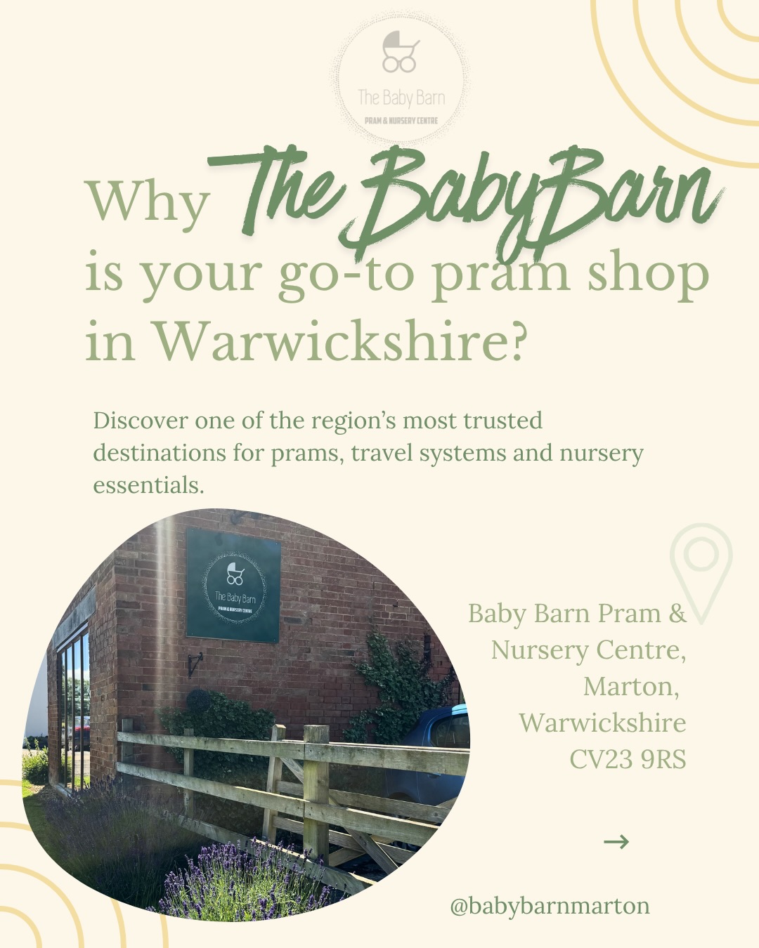 Why choose us?
💚 we have over 3 decades of experience in the industry
💚 you can truly try before you buy
💚 we have a huge showroom
💚 we have a team full of experts
💚 free assembly of your pram is available
💚 a 90 minute 1 to 1 appointment are available upon request
💚 we have our very own cute coffee shop on site
Shop in store with us Tuesday - Saturday 9.30 - 4.30pm 🫶
#babyshopping #shoplocal #warwickshire #babyshoppingwarwickshire #familyrun
