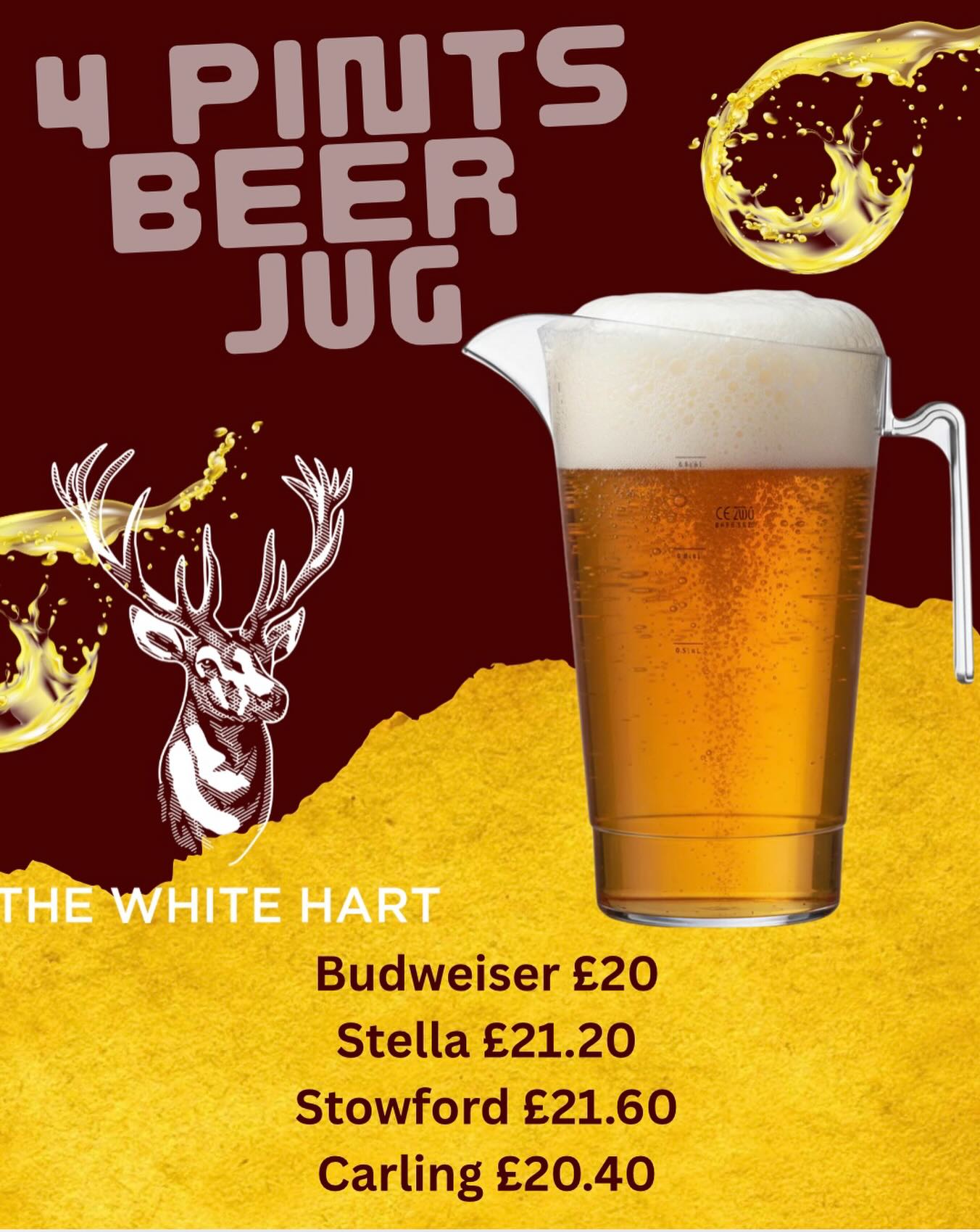 Get your jugs.. New this summer 4 pint jugs for beer have a jug for yourself or share with friends #beerjugs #thewhitehartcrawley