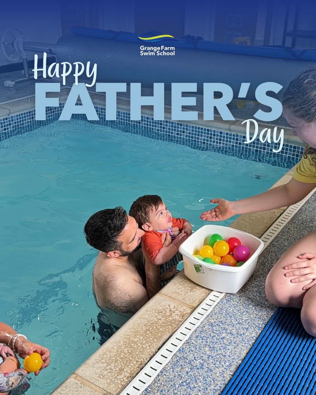 💙 Happy Father's Day! 💙
Today, we're celebrating all the amazing dads, grandads, stepdads and father figures who make a splash in their children's lives every day 🌊
From first swimming lessons and poolside encouragement to piggyback rides in the water and endless games of catch, thank you for creating memories that will last a lifetime.
Some of our favourite moments at Grange Farm Swim School are seeing the smiles, laughter and special bonds shared between children and their dads in the pool 💦
We hope you have a wonderful day filled with fun, family and maybe even a few splashes!
Happy Father's Day from all of us at Grange Farm Swim School 💙