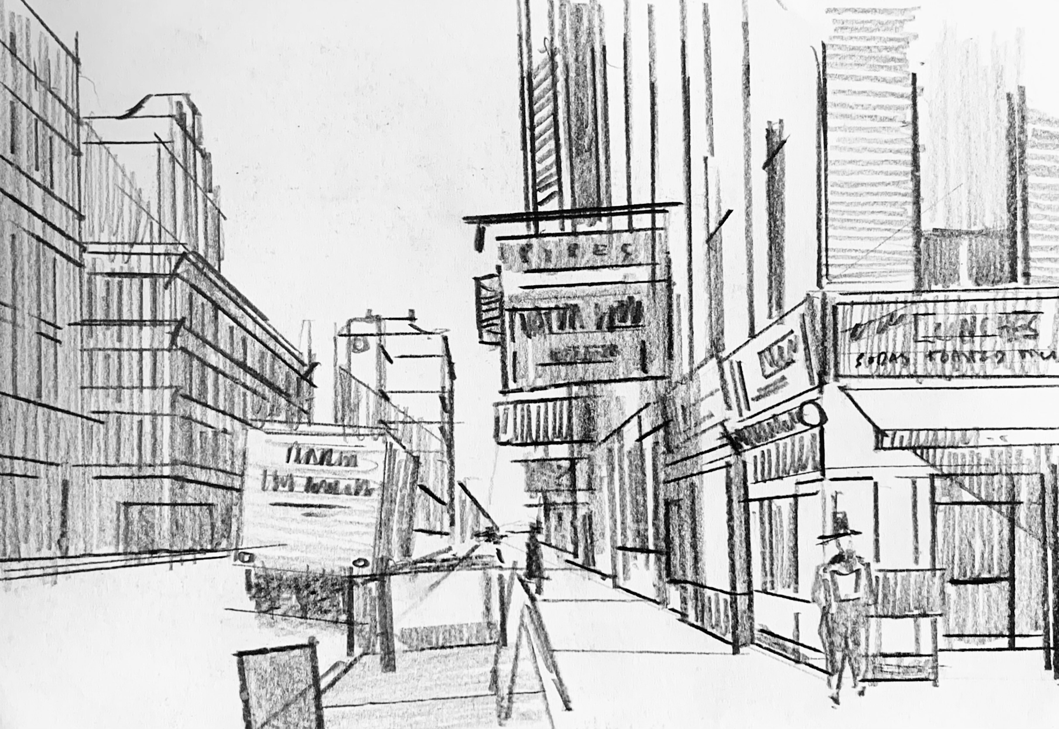 A little sketchbook doodle time.
Perspective in NY
#sketch #archictecturalsketch #sketchbook #doodlesketch
