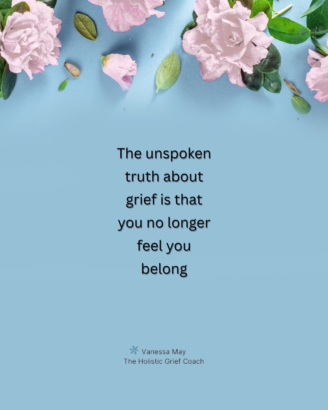 The reason we might feel we no longer belong after a traumatic loss is because the grief can be so all-consuming that the life we knew now appears to make no sense. And everyone around us carries on as normal. But we can’t because we have been changed irrevocably. So somehow we will have no choice but to carve out a new place in the world that better fits who we now are.
If this post resonates, please share, save, like and follow
.
#childloss #widowlife #griefsupport #griefawareness