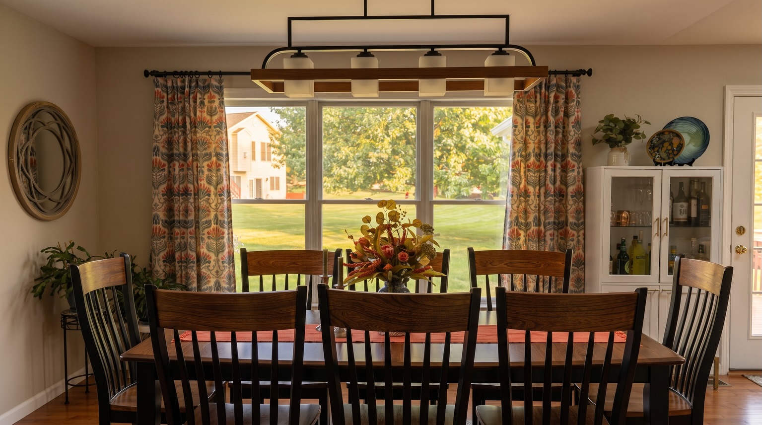This was such a fun little project to see come to life! One of our favorite parts of the design process is helping clients visualize the finished space before the work begins. The 3rd image is actually a photorealistic render that we created to show exactly how the updated dining room could look and seeing the final result come together so closely to the original vision was incredibly rewarding.
We’re grateful to our clients for trusting the process and allowing us to help transform this space into a warm, welcoming place for gathering with family and friends.
If you need help visualizing your space reach out to us, we’d love to help!