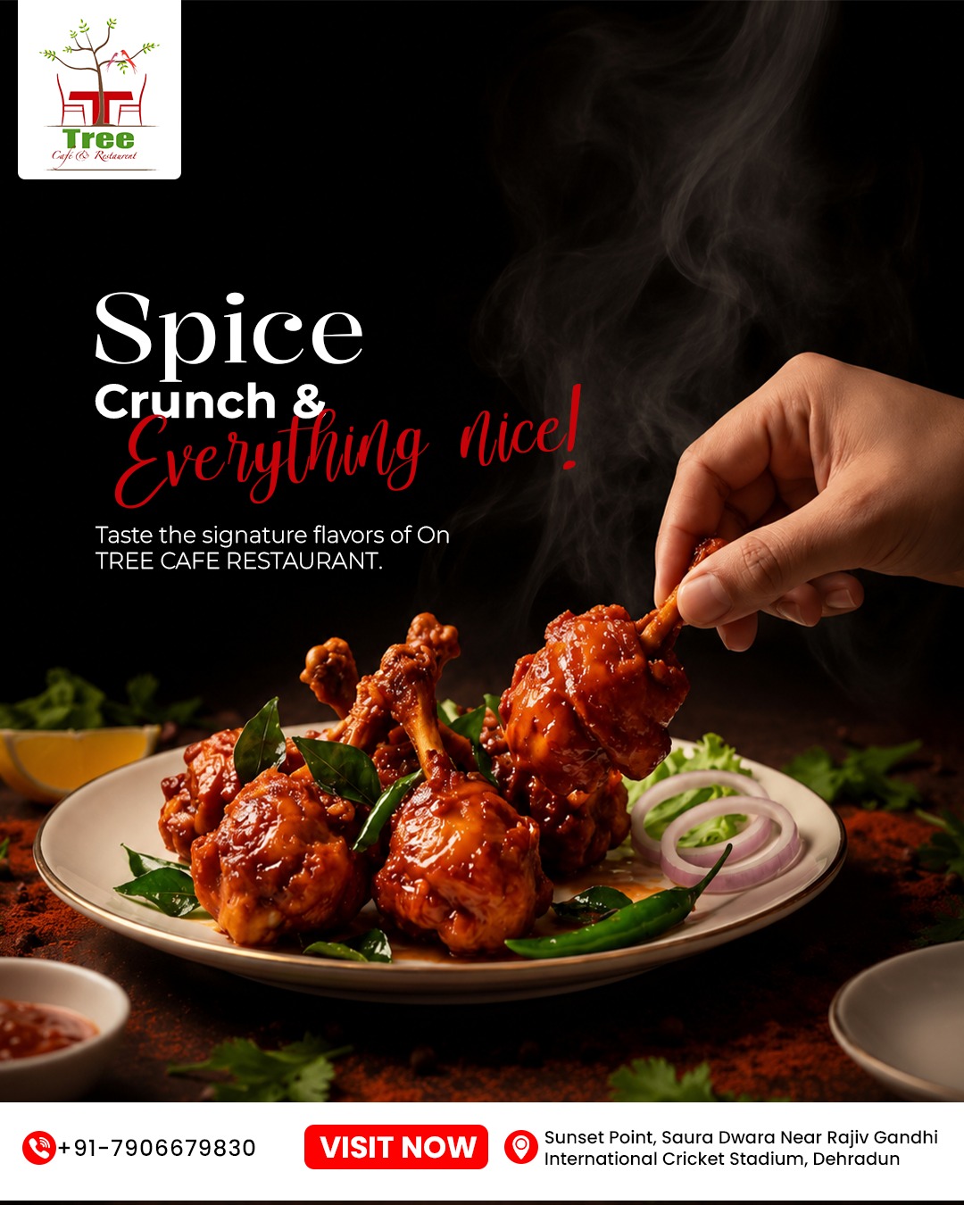 🔥 Spice, Crunch & Everything Nice! 🍗✨
Turn up the flavor and treat your taste buds to a fiery feast! Crispy, juicy, and loaded with bold spices, every bite is a celebration of irresistible taste. 🌶️🤤
📍 Visit Tree Cafe & Restaurant and experience the magic on a plate!
#treecafe #treecaferestaurant #foodieheaven #chickenlovers #spicydelight