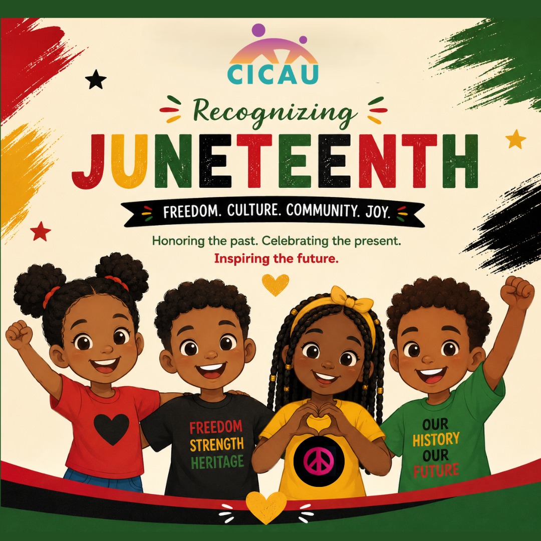 Today, CICAU joins communities across the country in honoring Juneteenth, a day that celebrates freedom, resilience, and the enduring pursuit of equality.
As we recognize this important moment in history, we reflect on the power of education, understanding, and empathy to bring people together. By learning about diverse experiences and honoring the stories that shape our nation, we help create stronger, more inclusive communities.
Today, we encourage families, educators, and community members to learn, reflect, and celebrate the many contributions of Black Americans throughout our history and culture.
❤️💚🖤
#Juneteenth #CICAU #CulturalUnderstanding #Diversity #Inclusion #Education #Community #CelebrateFreedom #LearnReflectGrow