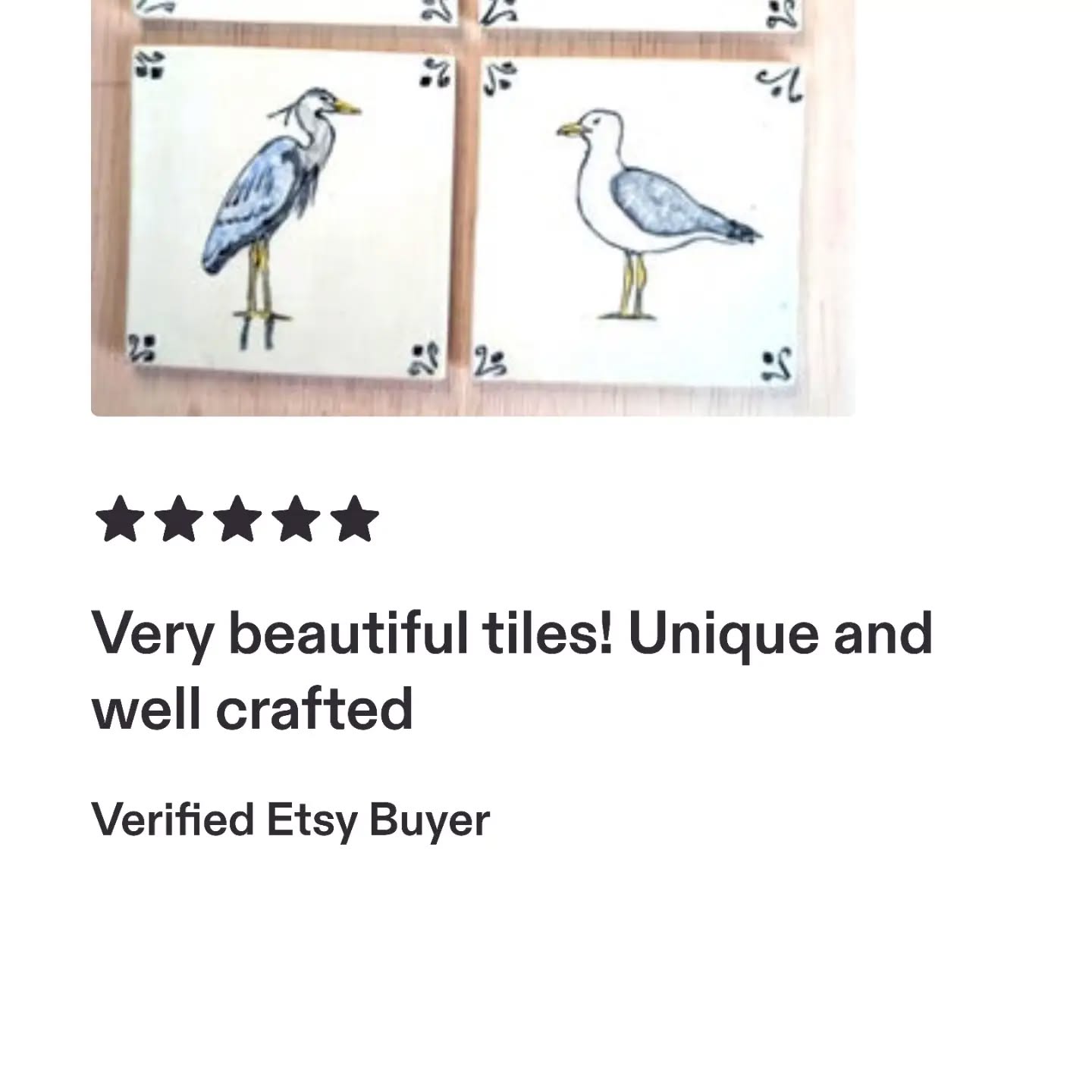 A great review for the bird tiles!! Thank you to my clients for trusting me with their orders!
>> << ✨ >> << ✨ >> << ✨ >> << ✨ >> <<
#tileart #tilelove #tileaccent #decorativetile #decorativeaccents