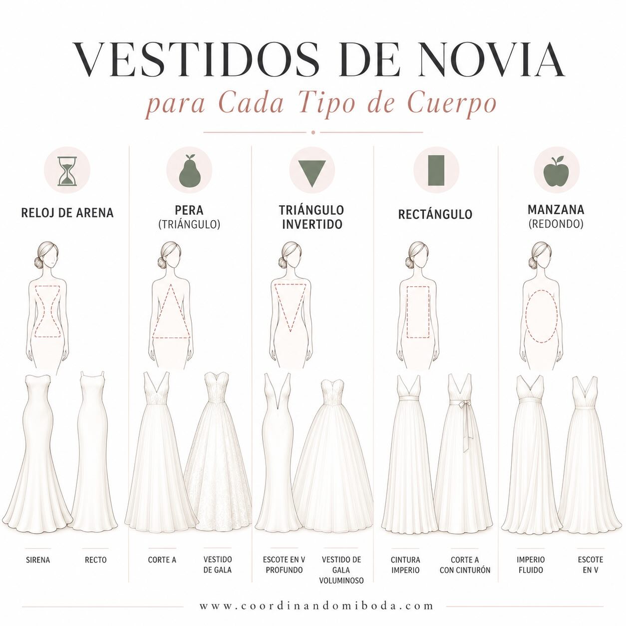 ✨El vestido correcto para tu Boda debe realzar tu figura. ✨
Cada silueta tiene cortes que favorecen más: sirena, corte A, imperio, escote en V, vestido de gala y más.
Antes de elegir tu vestido de novia, identifica tu tipo de cuerpo y busca un diseño que te haga sentir cómoda, segura y hermosa.
Porque el vestido ideal no es el más costoso, es el que mejor resalta tu esencia.
#wedding #bridetobe #bride #novia #boda