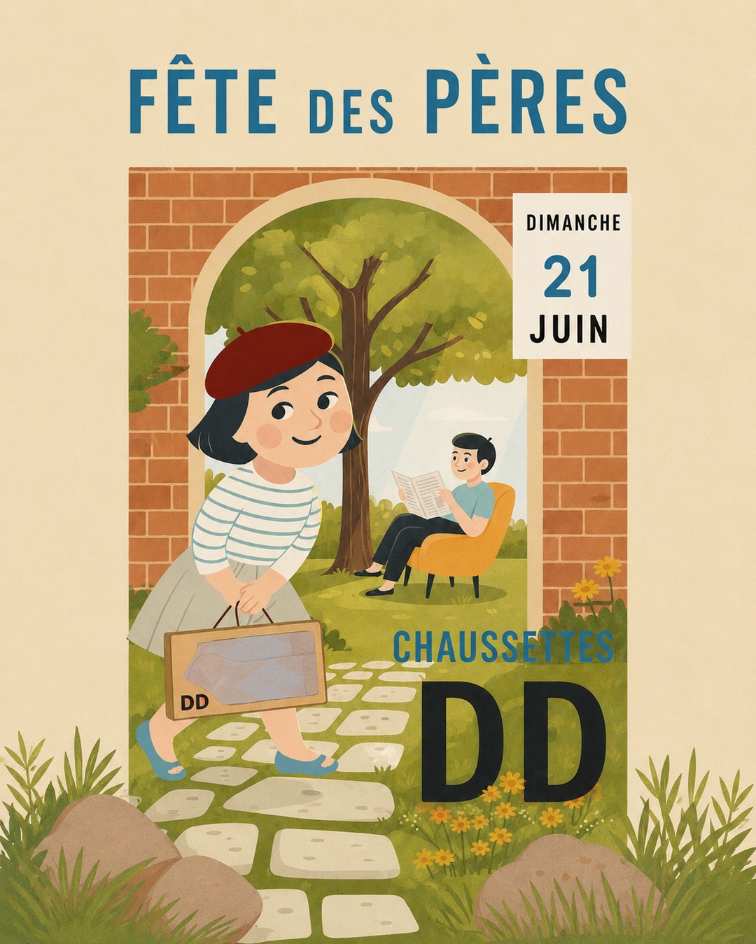 Cette année, offrez à votre papa un cadeau qu'il portera avec plaisir.
Découvrez les chaussettes DD : confort, qualité et style.
Bonne fête des pères !💙
#FêteDesPères #ChaussettesDD #