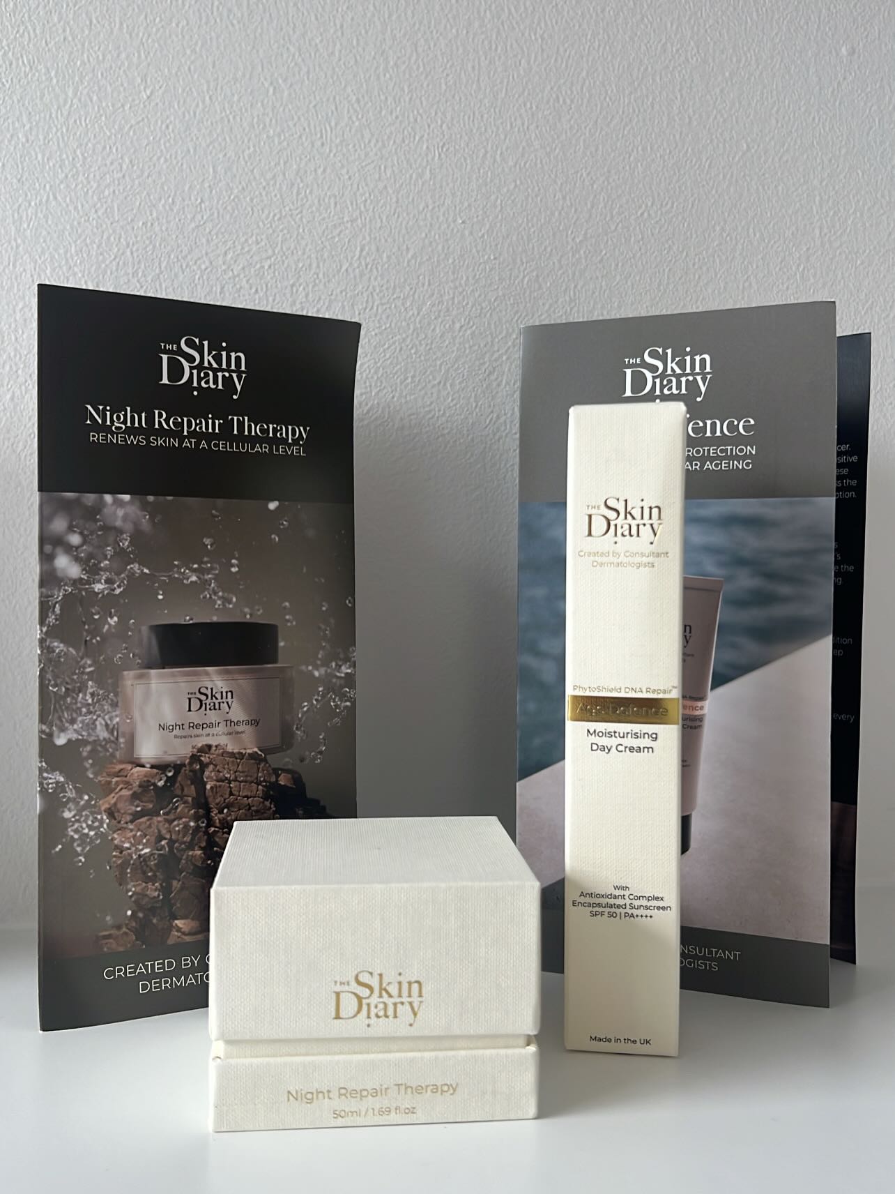 There is a new kid on the block!
Great skin starts with consistency.
The Skin Diary Day & Night Creams are formulated to deeply hydrate, strengthen the skin barrier and support your skin’s natural renewal process. Packed with skin-loving ingredients, they help improve texture, boost radiance and keep your complexion feeling healthy, balanced and nourished.
The perfect daily duo for maintaining beautiful skin between your clinic treatments.
Available at The Skin Girl Clinics.