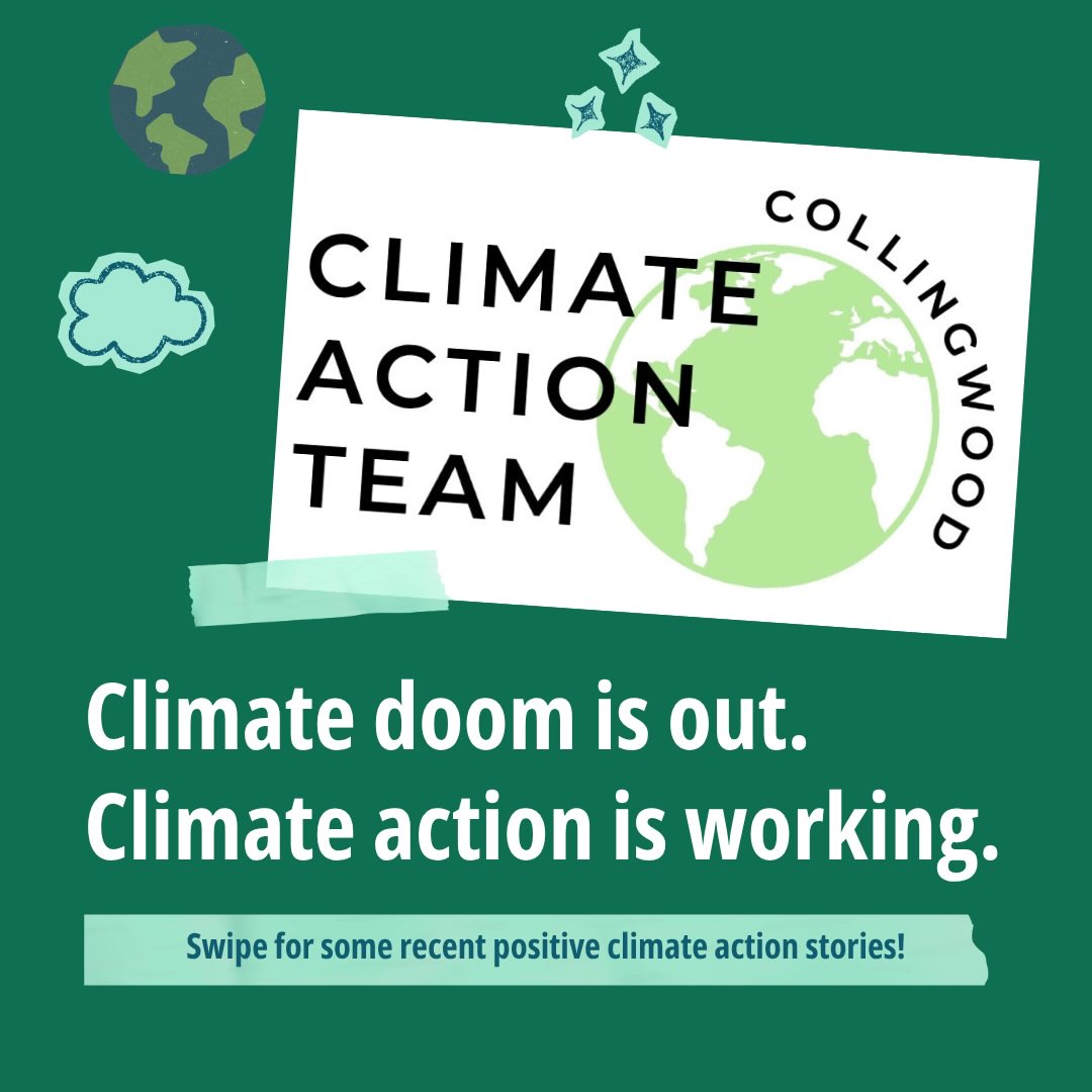 Here are a few encouraging headlines from recent environmental news to help start your week on a positive note. ⭐️🌎🫂
Stay involved in environmental news by following CCAT on Instagram and Facebook, checking out our website and subscribing to our monthly newsletter to find out about upcoming events!
#climateaction #collingwood #simcoecountyliving #collingwoodclimateaction
