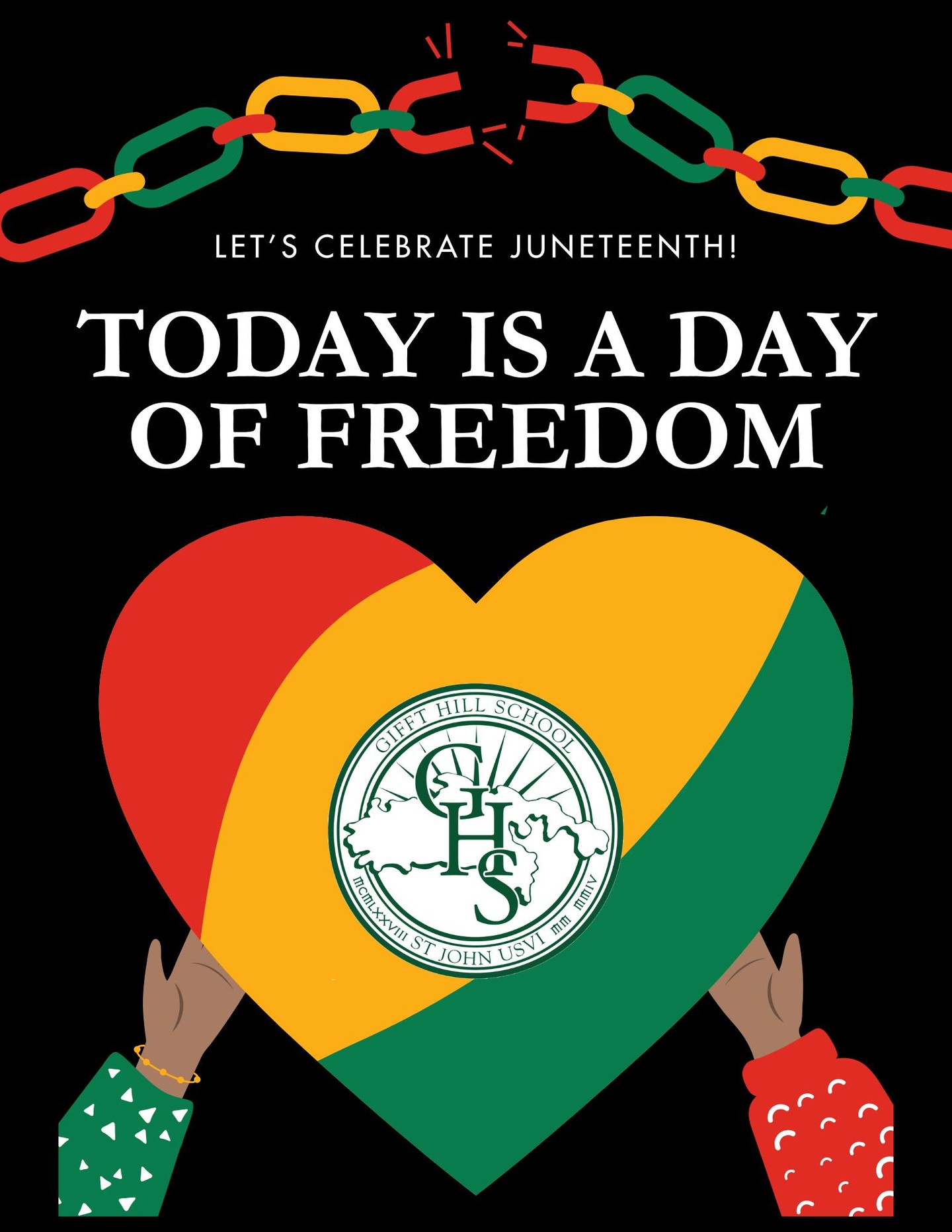 Gifft Hill School's offices are closed today in observance of Juneteenth, a holiday that commemorates the end of slavery in the United States. We wish everyone a meaningful day of reflection and remembrance.
#juneteenth #dayoffreedom