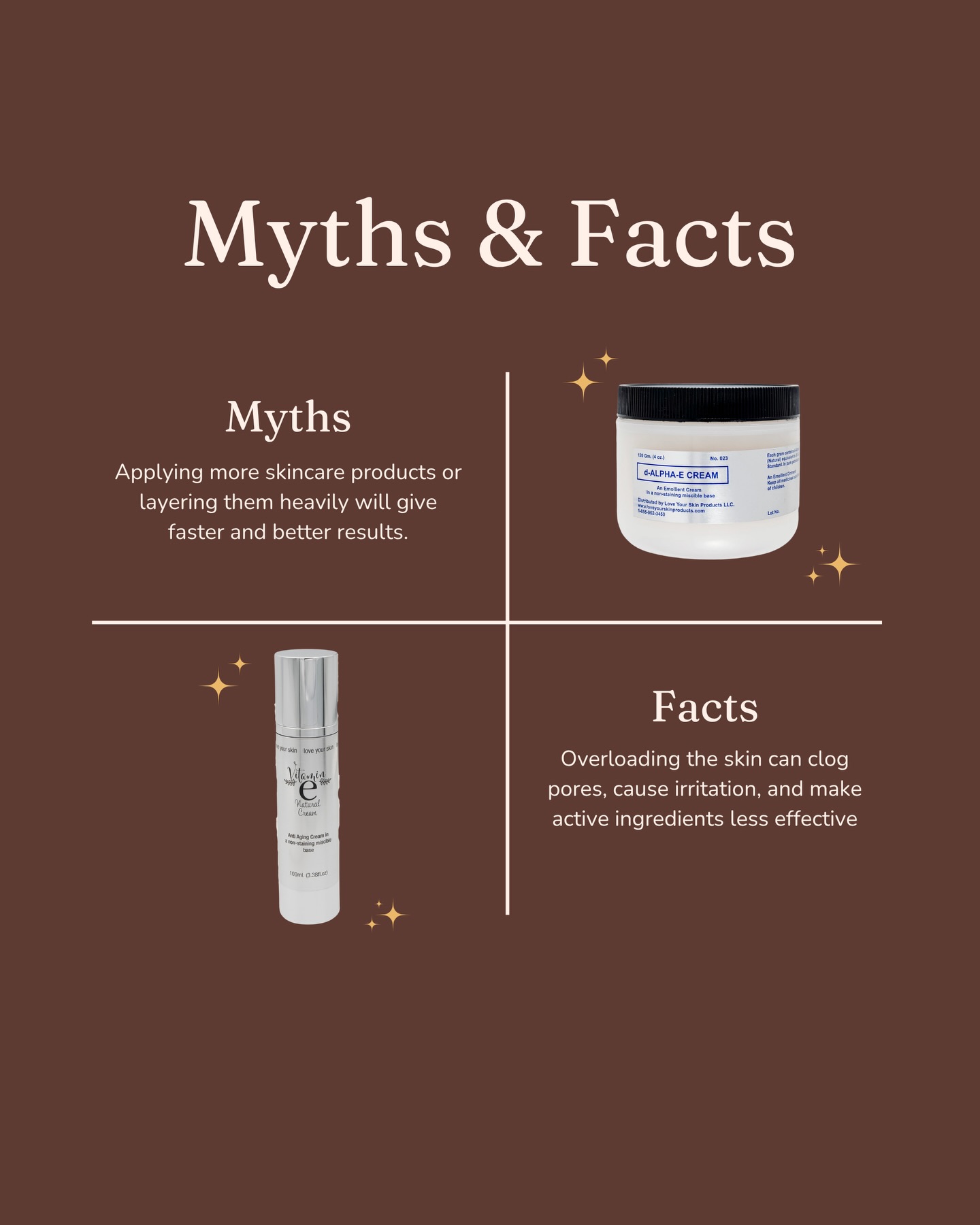 The myths & facts of skincare you need to know ✨💖
#LoveYourSkinProducts #Beauty #Skincare #VitaminE #SkinEssential