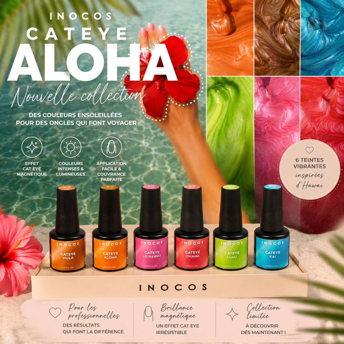 🌺✨ NOUVEAUTÉ INOCOS – Collection Cat Eye ALOHA ✨🌺
Préparez-vous à faire voyager vos créations ! 🌴☀️
Découvrez les 6 nouvelles teintes Cat Eye ALOHA, inspirées des couleurs vibrantes d'Hawaï 🌺🌊
💫 Effet Cat Eye magnétique intense
🌈 Couleurs lumineuses et ultra pigmentées
💅 Application facile et couvrance parfaite
✨ Reflets fascinants selon la lumière
Des tons pétillants, ensoleillés et irrésistibles pour des poses qui ne passeront pas inaperçues ! 🌺
🌴 Quelle est votre couleur préférée ? 🩷🧡💚💙
🛍 Disponible dès maintenant sur www.chicachic.ch� 📦 Livraison rapide depuis la Suisse 💕
#ChicAchic #Inocos #InocosSwiss #CatEyeNails #AlohaCollection NailArt VernisSemiPermanent