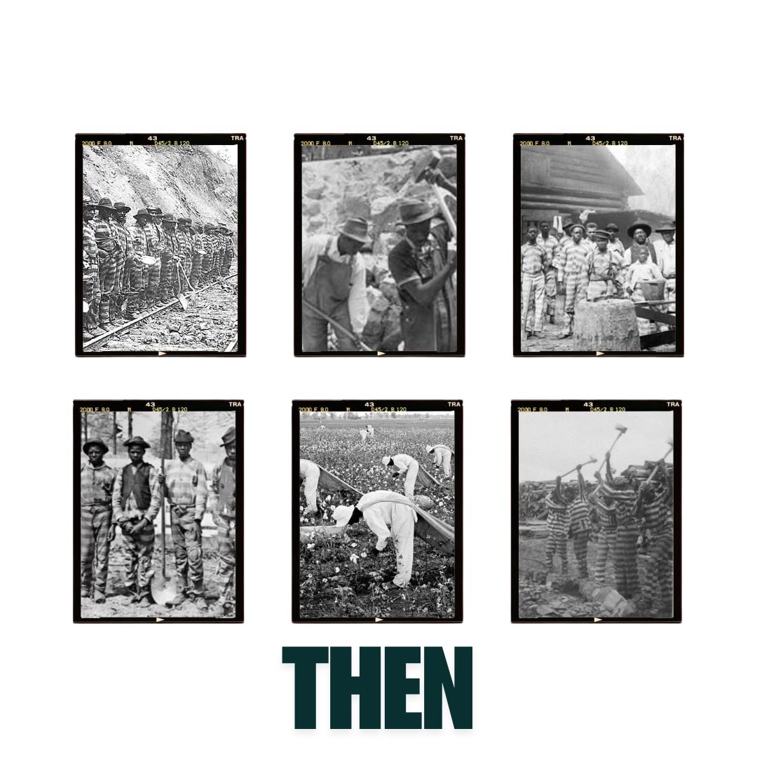Same chains, different paperwork.
The photos on the left are from the early 1900s — Black men in striped uniforms, forced to break rocks, pick cotton, work chain gangs under armed guard. The photos on the right are from today’s prison fields. Same poses. Same crops. Same overseers on horseback.
The 13th Amendment “abolished” slavery — except as punishment for a crime. That exception clause is the thread connecting every photo in this post, 160 years apart.
So what do you call it when it’s still legal, still happening, and still mostly Black and brown people doing the labor? We call it what it is: slavery.
Virginia can close this loophole. We’re building the coalition to do it before the 2027 General Assembly session.
Join us to end it. Link in bio — AbolishSlaveryVA.org
#EndTheException #AbolishSlaveryVA #PrisonLaborIsSlavery #Juneteenth
