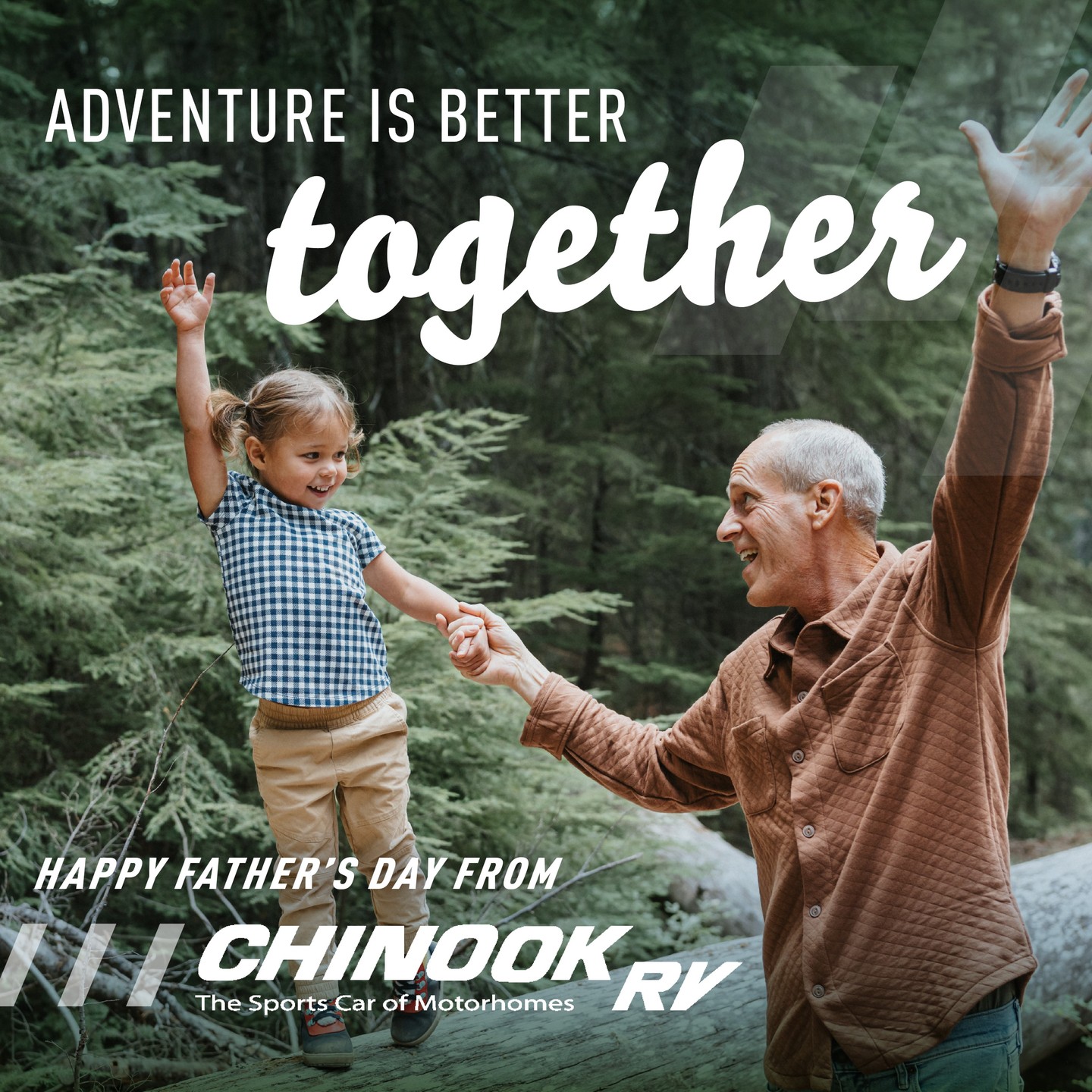 Some of the best Father’s Day memories are made around campfires, on mountain roads, and somewhere along the way. 🚐
Happy Father’s Day from Chinook RV to all the dads making life on the road unforgettable.
#ChinookRV #FathersDay #RVLife #FamilyTime