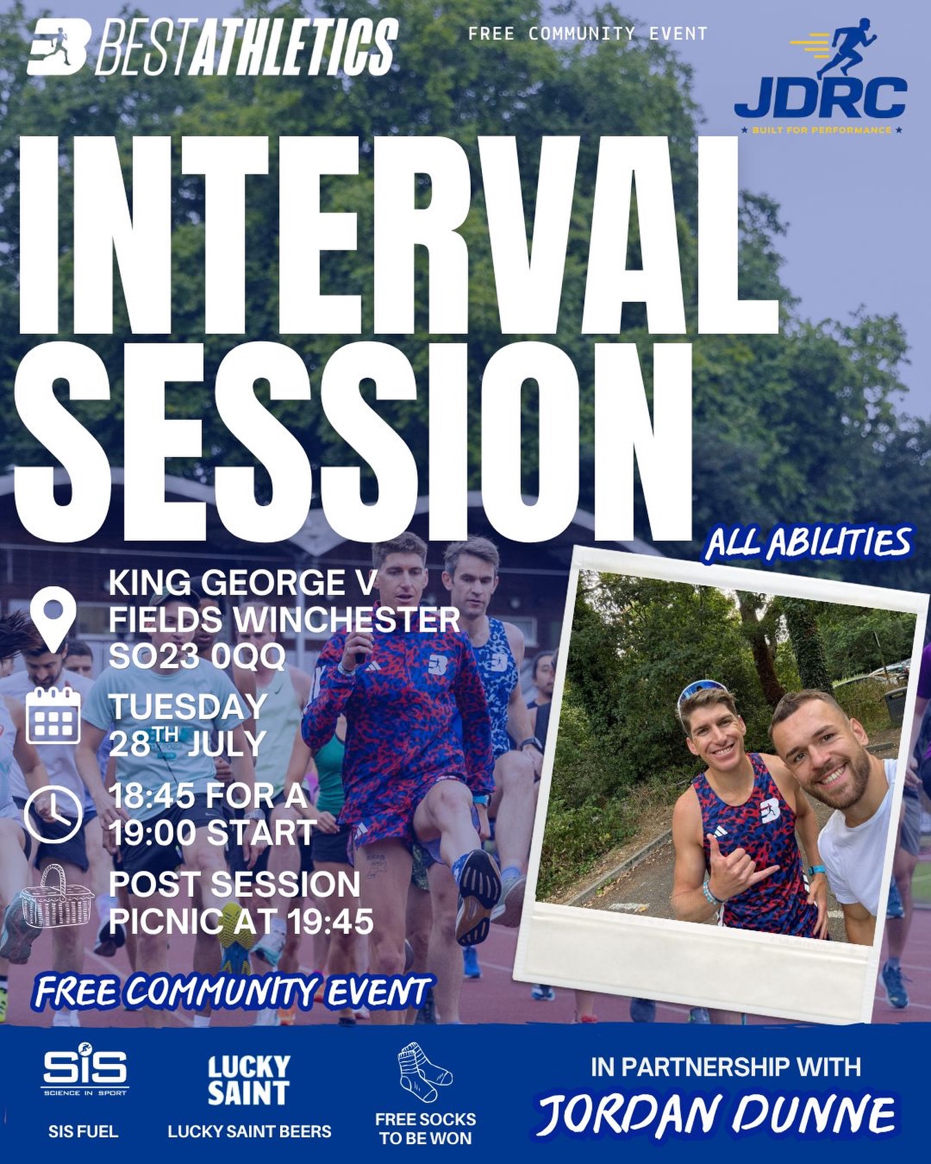 ๐๐ฝโโ๏ธWINCHESTER, WEโRE COMING! ๐
Join Best Athletics with Nick Bester (@justalilbester) and special guest Jordan Dunne (@jordandunnecoaching) for a FREE community interval session designed for runners of all abilities.
Whether youโre training for your next race, looking to improve your fitness or simply want to meet other runners, weโd love to have you there.
๐ King George V Fields, Winchester (SO23 0QQ)
๐
Tuesday 28th July
โฐ Meet at 6:45 PM | Session starts at 7:00 PM
๐งบ Post session picnic
โจ Plus:
๐งฆ Free socks to be won
๐ฅค SiS fuel
๐ป Lucky Saint beers
Bring a friend, bring a picnic and come and experience what the Best Athletics community is all about.
๐ Sign up via the link in our bio!
โข
โข
โข
#runclub #intervals #adidasrunning #runningcommunฤฑty