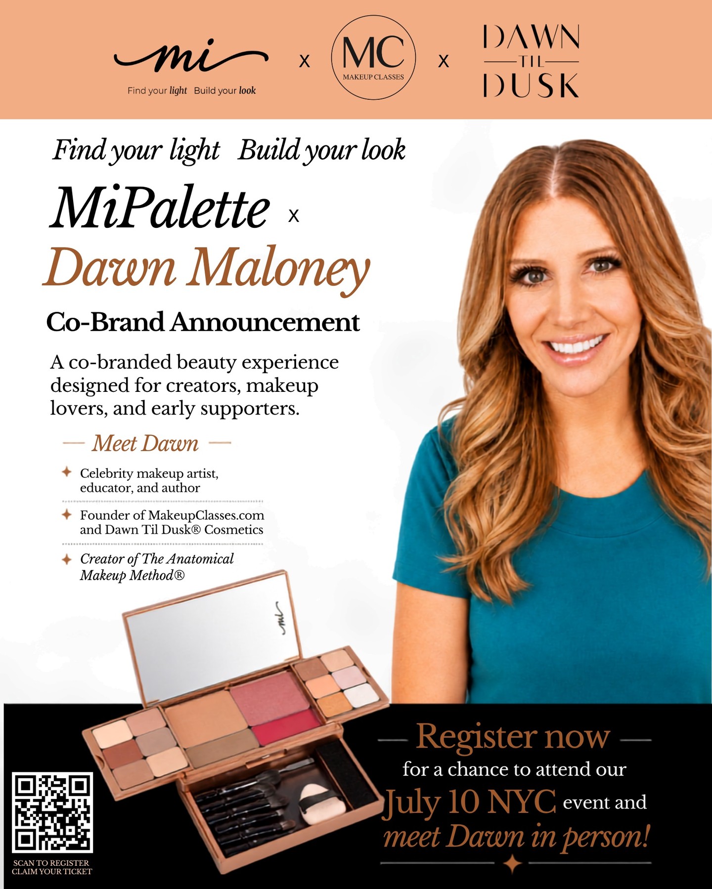 A New Chapter in Beauty Begins!
We're excited to officially announce our brand collaboration with @mipalette_official! 💄
This partnership brings together MiPalette's innovative customizable makeup system with the professional education and artistry of Dawn Maloney, celebrity makeup artist, founder of MakeupClasses.com and Dawn Til Dusk Cosmetics, and creator of The Anatomical Makeup Method®.
Together, we're creating more than beautiful products—we're building a community where beauty education, creativity, and innovation come together. Our shared mission is to empower makeup artists, beauty enthusiasts, and creators with personalized beauty experiences, expert education, and the tools to grow their skills and confidence.
Thank you to everyone who joined us at the Build Your Glow: VIP Beauty Class & Launch Night in New York City. Your enthusiasm, conversations, and support made the event truly unforgettable.
This collaboration is just the beginning! Stay tuned for exclusive educational content, exciting events, product launches, and opportunities to experience the future of beauty alongside both of our brands.
We're so excited to grow this journey with you.
#MakeupClasses #DawnTilDuskCosmetics #MiPalette #BeautyEducation #BeautyInnovation #CustomMakeup #BeautyCommunity #ProfessionalMakeupArtist #BuildYourGlow #TheAnatomicalMakeupMethod