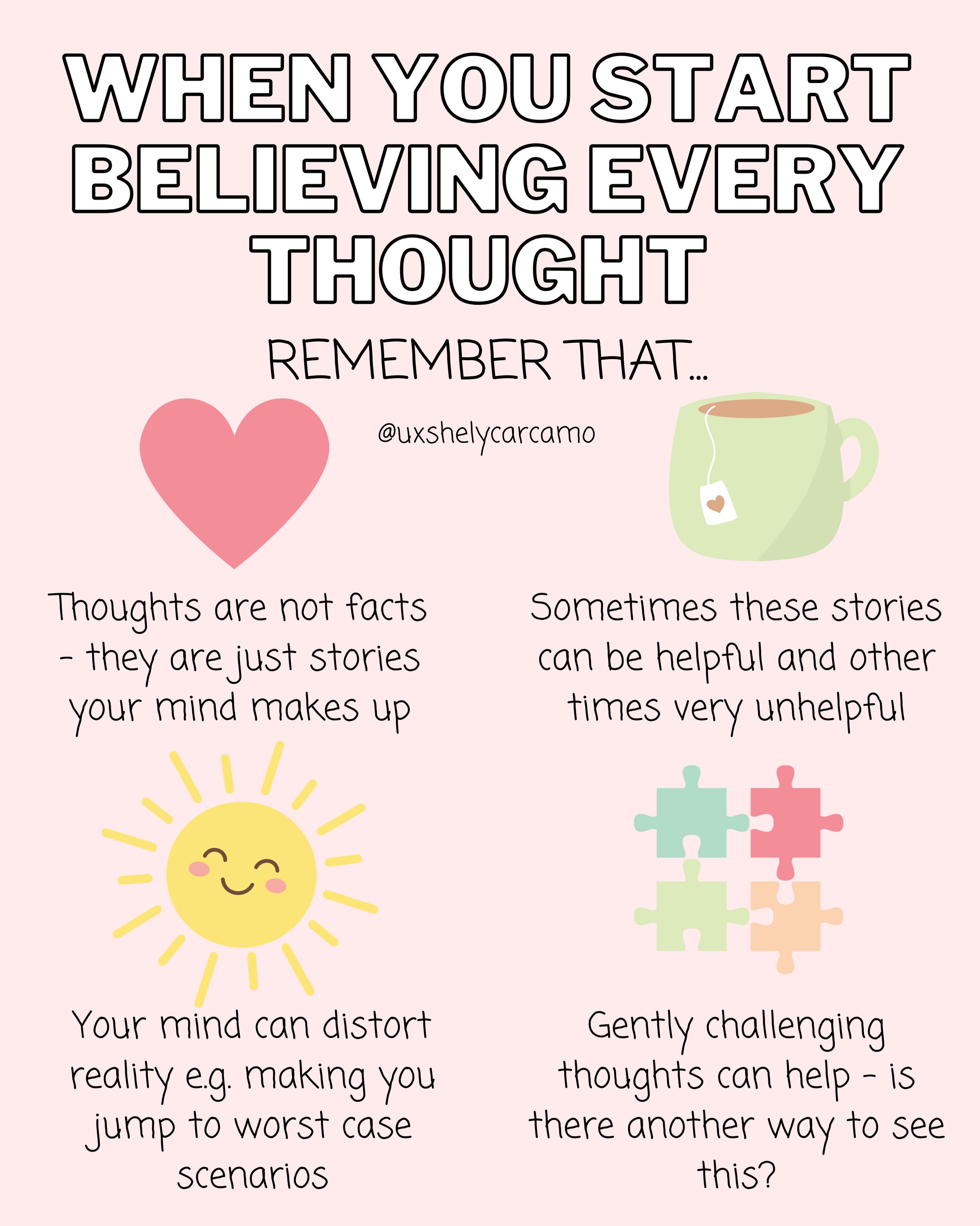 What do you most need to hear when you’re buying into every thought running through your mind? ❤️