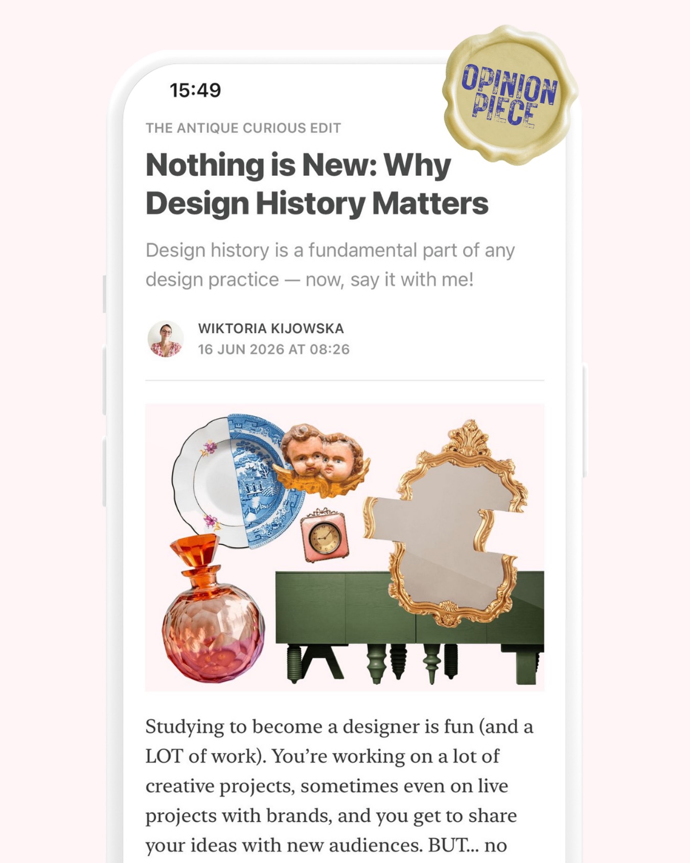 “What’s the point of looking to the past if we’re designing for the future?” I used to hear during my time studying a Furniture and Product Design course at uni! 🙄
I stuck to my belief in the importance of design history, going on to complete a master’s degree in Design History. Even though I did not become a typical “furniture and product designer”, I do design, write, and create creative content about designed objects — whether they are antique, vintage, or contemporary. Of course, design historical research is a key step in everything I do. ✨
Read more over on @theantiquecuriousedit Substack about why design history matters today and how world-famous designers, such as @michaelanastassiades use it in their contemporary design practice! 😉 Link is in the bio! 🔗
•
•
#designhistory #design #antiques #productdesign #designwriter • michael anastassiades • modern • contemporary • art • design education • substack writer • wzornictwo • article • design practice