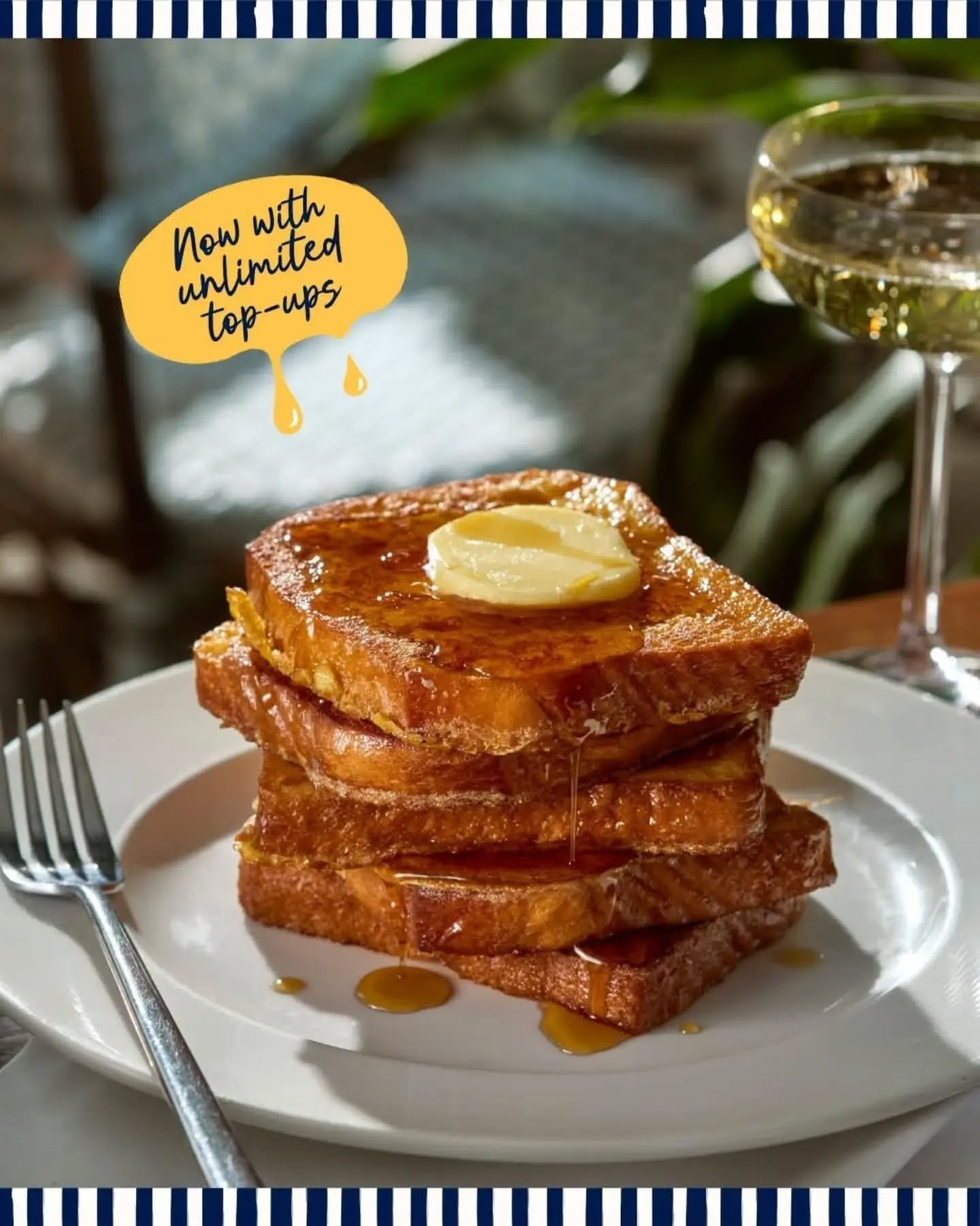 This is your sign to book free flowing fizz and French toast at @cotebrasserie Welwyn Garden City available every Saturday and Sunday.
#cรดte #FrenchToast #WelwynGardenCity #Fizz #WeekendPlans