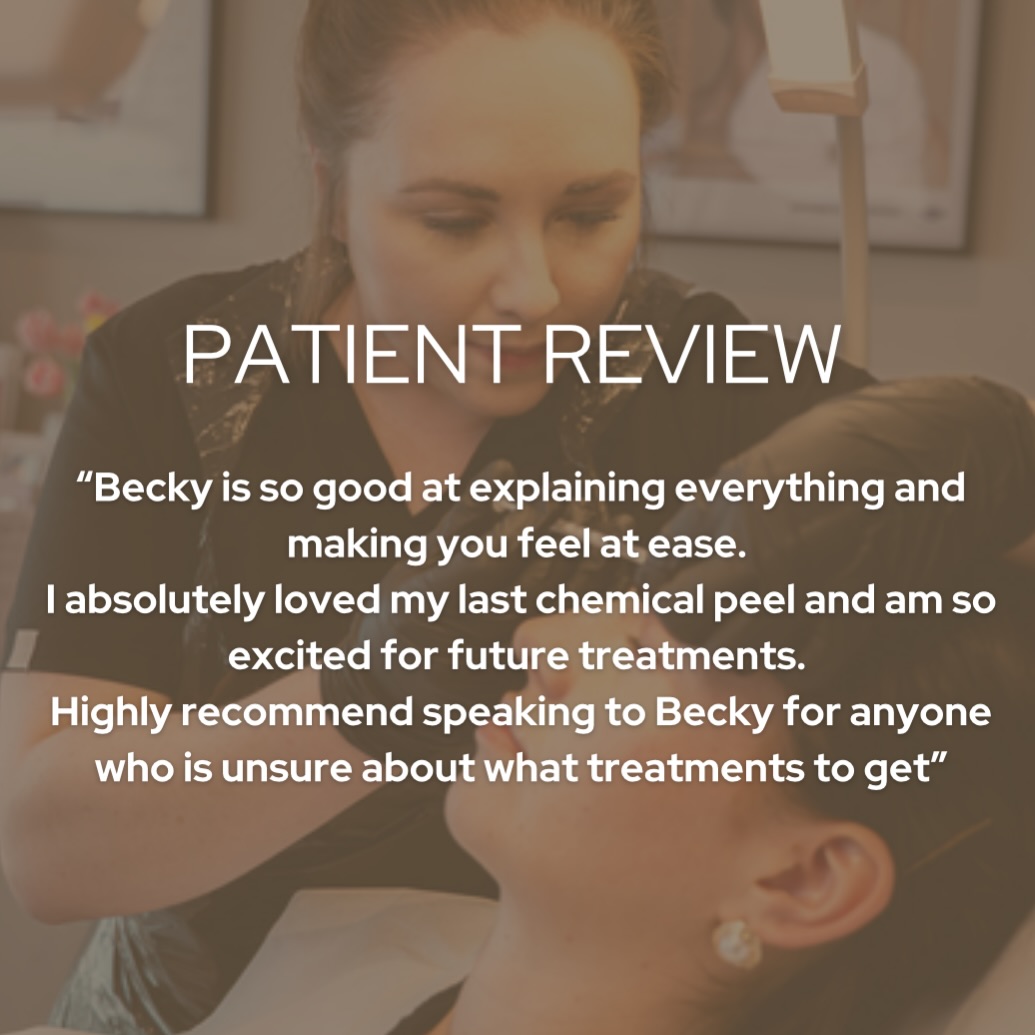 Lovely words for midweek ☺️
A wonderful review for Nurse Becky from a lovely recent client.
Becky is passionate about all things skin in clinic.
If you’ve been unsure where to start, you can schedule your consultation or appointment with Becky by clicking the link in our bio 🔗