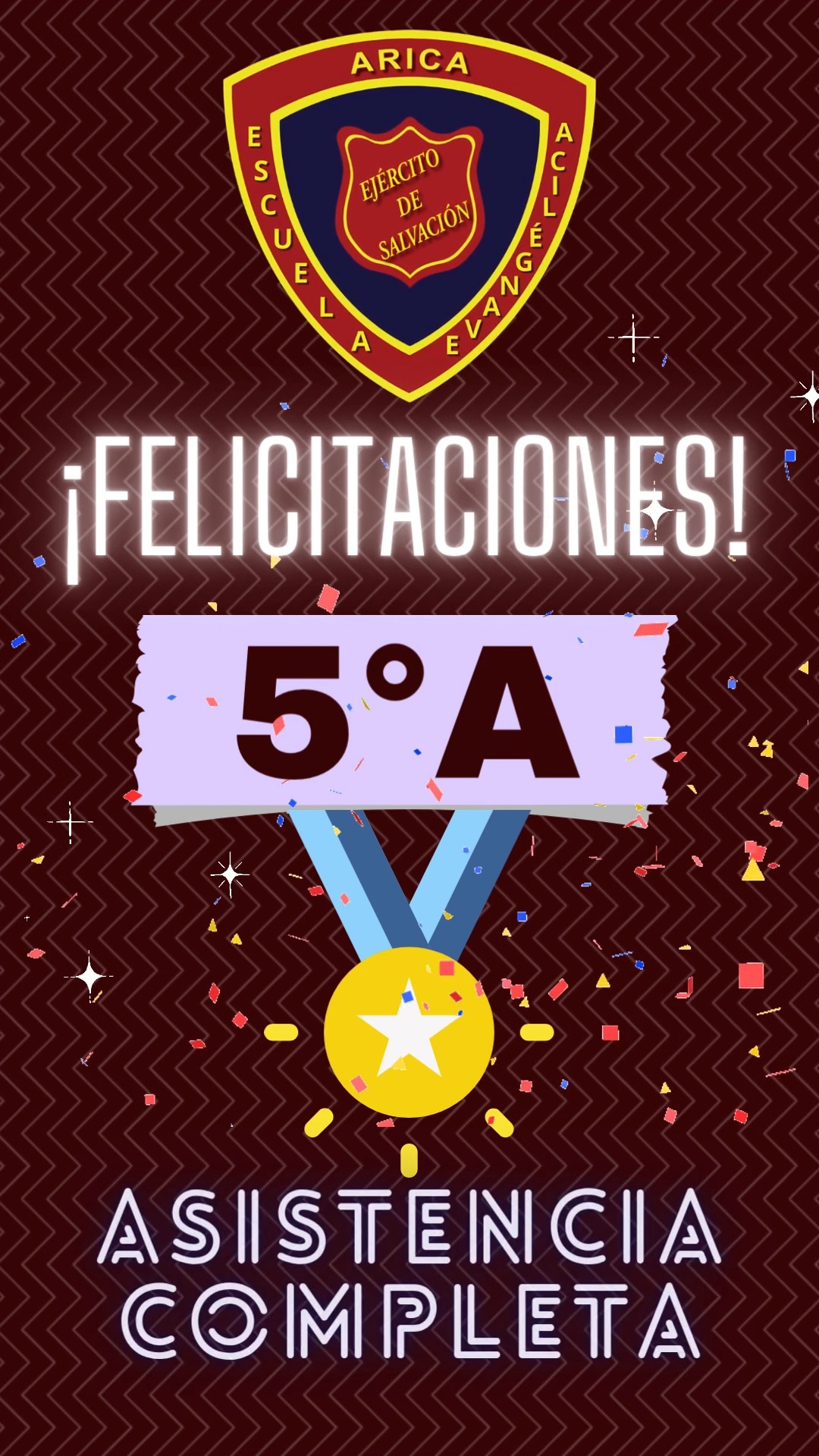 Felicitaciones al 5to básico "A" por su asistencia completa el día de hoy. ¡Que no falte ninguno! 👏👏👏