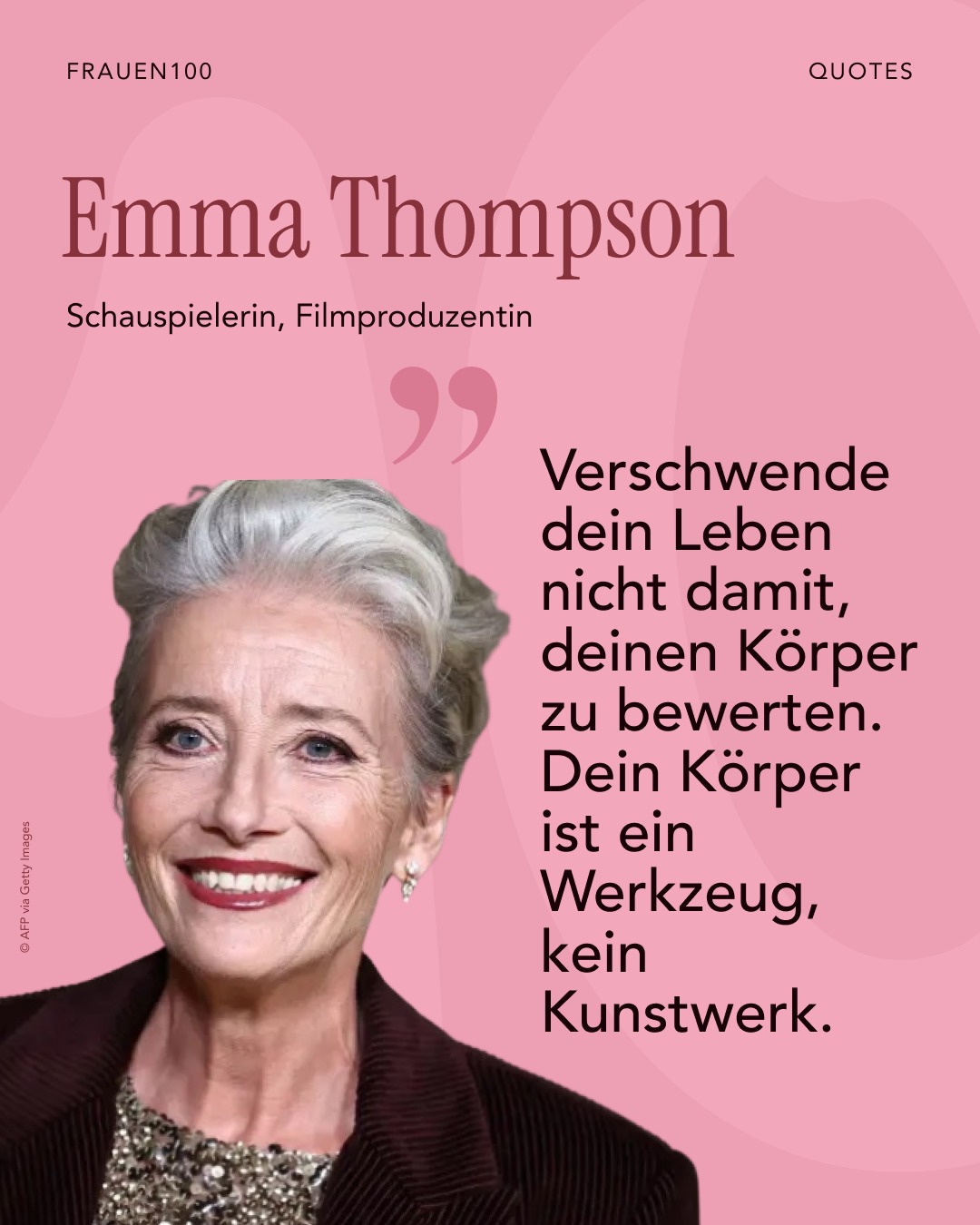 Summer Reminder – Emma Thompson bringt es auf den Punkt. 💗
#BodyPositivity #BodyImage #Selbstliebe #FrauenStärken #FemaleEmpowerment #FRAUEN100
