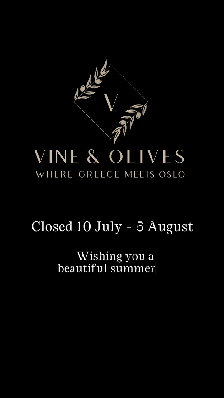 Every smile, every toast, every shared meal…🇬🇷
Thank you for creating these memories with us.
Join us before our summer holiday.
Closed 10 July – 5 August
See you again on 5 August.
#VineAndOlivesOslo #Oslo #VisitOslo #OsloFood