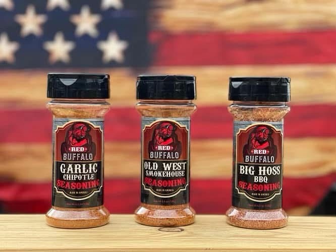 Churchill Company
New line of Red Buffalo BBQ seasonings 💥 available NOW!
✔️Hand crafted small Batch
✔️All Natural Premium ingredients
✔️Vegan Friendly
✔️100% Made in the USA
Our Old West Smokehouse Blend:
a perfect split between sweet and spice, with an upfront smokey aroma. The sugars and caramel combine to help create a crispy coating while the smoked peppers and select spices deliver the smokey essence!
(Heat Level - 3/10)
Our Big Hoss Barbecue Blend:
a wonderful all-purpose traditional take on Southern BBQ. This special blend includes brown sugar, garlic, onions, cumin, oregano, and other select spices, with cayenne and black pepper infusion!
(Heat Level - 2/10)
Garlic Chipotle blend:
provides the perfect amount of salt, smoke, garlic essence, and heat. Its unique flavor comes from the array of spices such as cumin, oregano, bay leaf, and cloves.
(Heat Level - 4/10)
#churchilljerky #seasoning #bbq #food