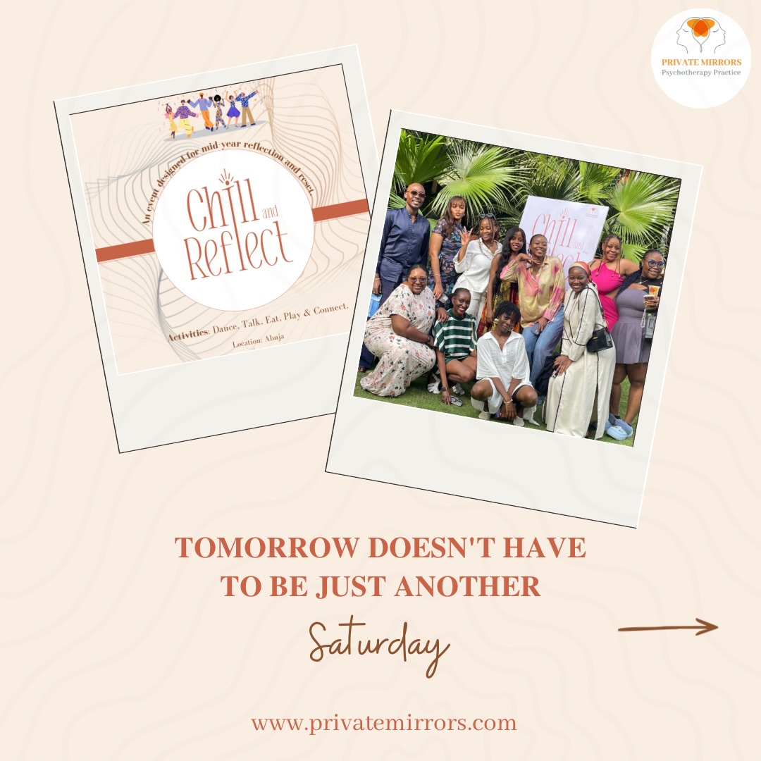 Weekends don’t always have to be about catching up on chores or staying indoors.
Sometimes, the best thing you can do for yourself is step into a space that leaves you feeling lighter, inspired, and connected.
If you’ve been thinking about joining us, consider this your sign. 🤍
Swipe through to see why tomorrow could be exactly what you need, then secure your spot while registration is still open.
We can’t wait to welcome you.
📍 Abuja
🗓️ Tomorrow | 12 PM
#ChillAndReflect #AbujaEvents #wellnessevent #privatemirrors