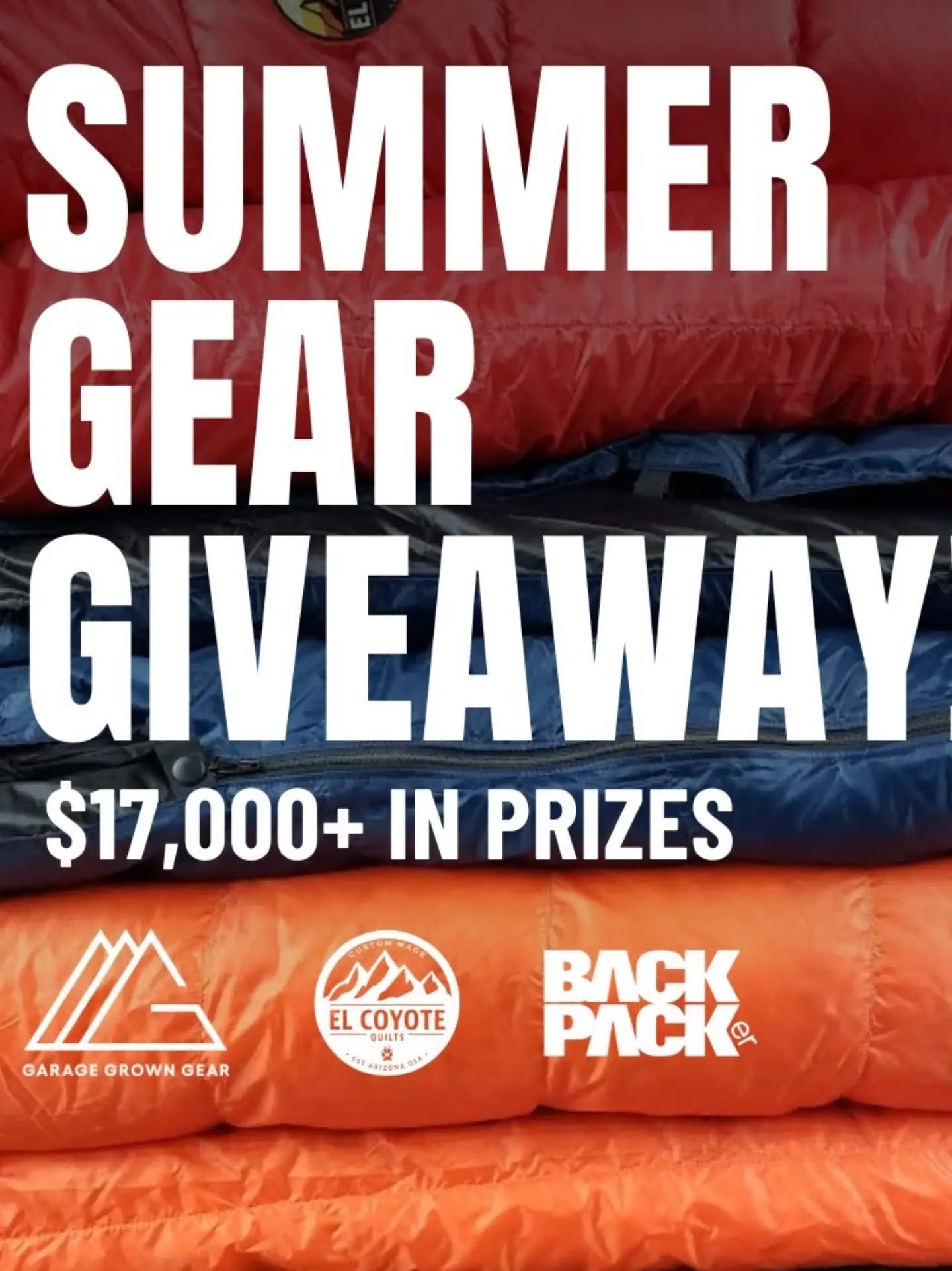 🚨 GEAR GIVEAWAY! 🚨
El Coyote Quilts has partnered with @garagegrowngear and @backpackermag for one of the biggest gear giveaways of the year!
$17,000+ in backpacking gear prizes from dozens of great ultralight gear brands! 10 winners will be chosen. Ends July 14th. DON'T MISS OUT!
ENTER NOW!
Link in bio
