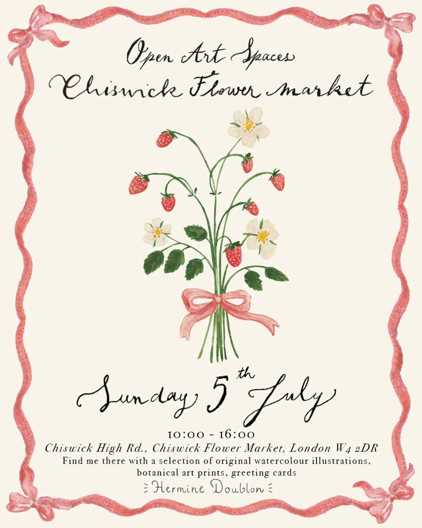 Find me at @chiswickflowermkt with @openartspaces next Sunday !
📅 Sunday 5th July
🕒 10am-4pm
📍Old Market Place, Chiswick High Rd W4 2DR
#chiswickmarket #chiswickw4 #flowermarket