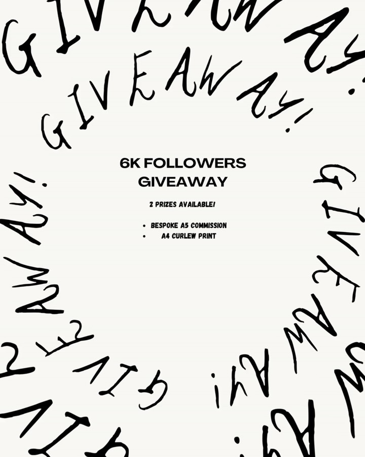 ✨ 6K followers (!) giveaway! ✨
I cannot believe there are now 6000 of you lovelies in my tiny lil corner of the internet 🥹 - my work genuinely wouldn’t happen without y’all, so I’m extremely grateful!!!
And to THANK YOU for following along with the freelance whirlwind which is my life, I’m doing a lil giveaway! And there are TWO (2) prizes up for grabs!
Prizes:
✨ A4 print of my curlew map piece (An Ode to Childhood)
✨ A5 bespoke commission of ANYTHING you’d like !!
To enter :
❤️ like this post
❤️ follow me
❤️ repost this post
For the commission giveaway, please also:
❤️ comment what you’d like me to create for you & why
Bonus entry (curlew print):
❤️ share to your story
There will be two winners : the curlew print winner will be chosen rAnDoMlY (!) and I’ll pick the commission winner based off the comments ❤️
Open internationally, but winners pay for postage :)
Closes at midnight (UK BST) on 5th July
Any Qs - drop them below ✨
THANK YOUUUU !!!
.
.
.
#giveaway #art #artist #prize #competition @dalerrowney1783