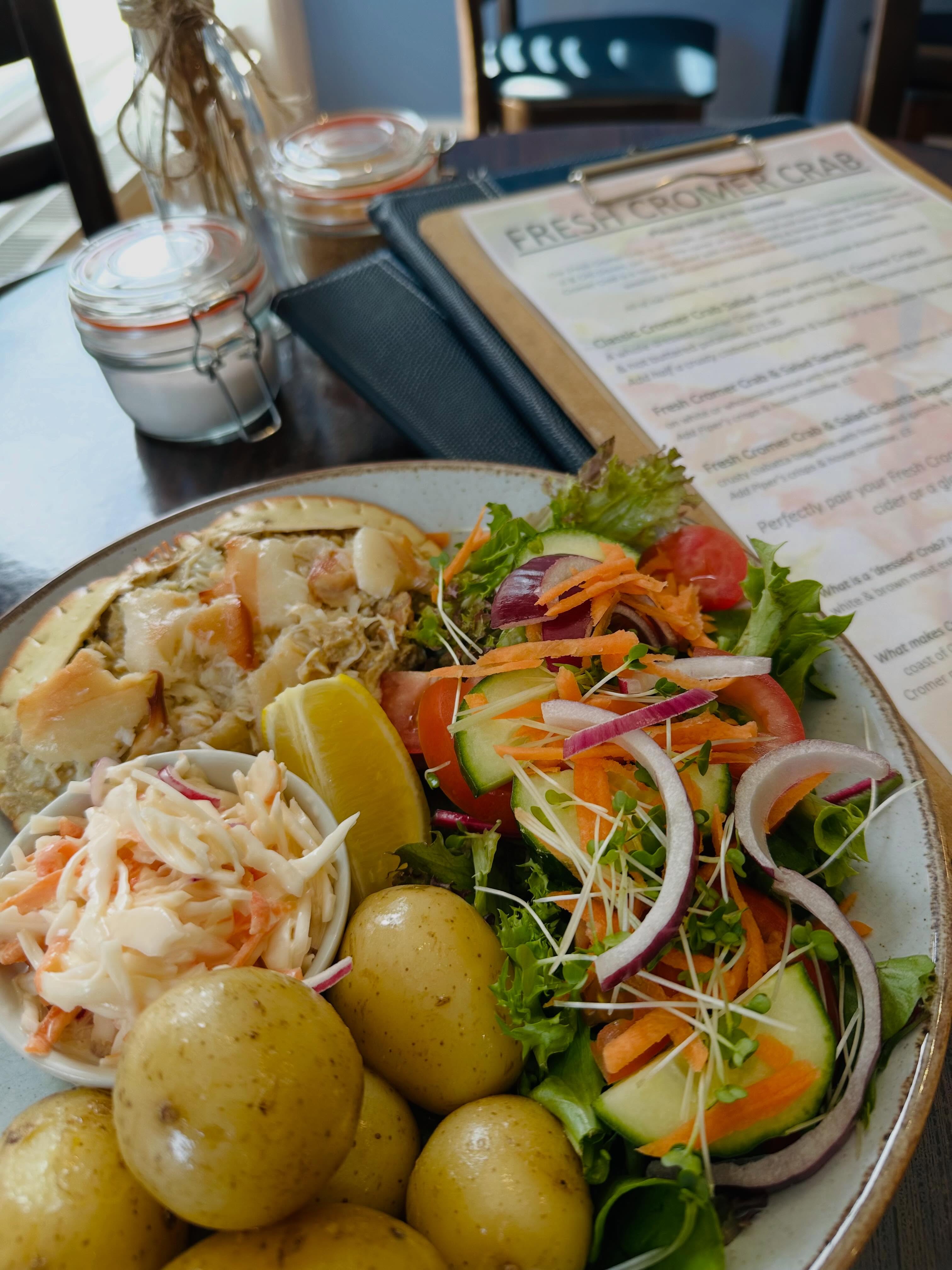 Whether you’re in Cromer every weekend or just this weekend, you’ll find us from 8am serving breakfast, lunch, coffee, homemade cakes & cream teas until 5pm.
❄️ Air-conditioned
🍳 Breakfast served from 8am
🦀 Fresh Cromer Crab - book ahead to reserve yours!
👨🍳 Signature Norfolk Sausage Rolls – our No.1 best seller
🍰 Homemade cakes & bakes from our in-house team of bakers
🥪 Sandwiches, baguettes, jacket potatoes & soup – all fresh to order for eat in or to take away for picnics on the beach!
Walk-in guests always welcome but if you’re joining us for breakfast or lunch, and especially if you’re planning to enjoy Fresh Cromer Crab, it’s often best to book in advance to avoid disappointment.
📍 The Old Rock Shop Bistro, Cromer - with the blue bike outside
📞 Call or WhatsApp 01263 511926 to reserve your breakfast or lunch table