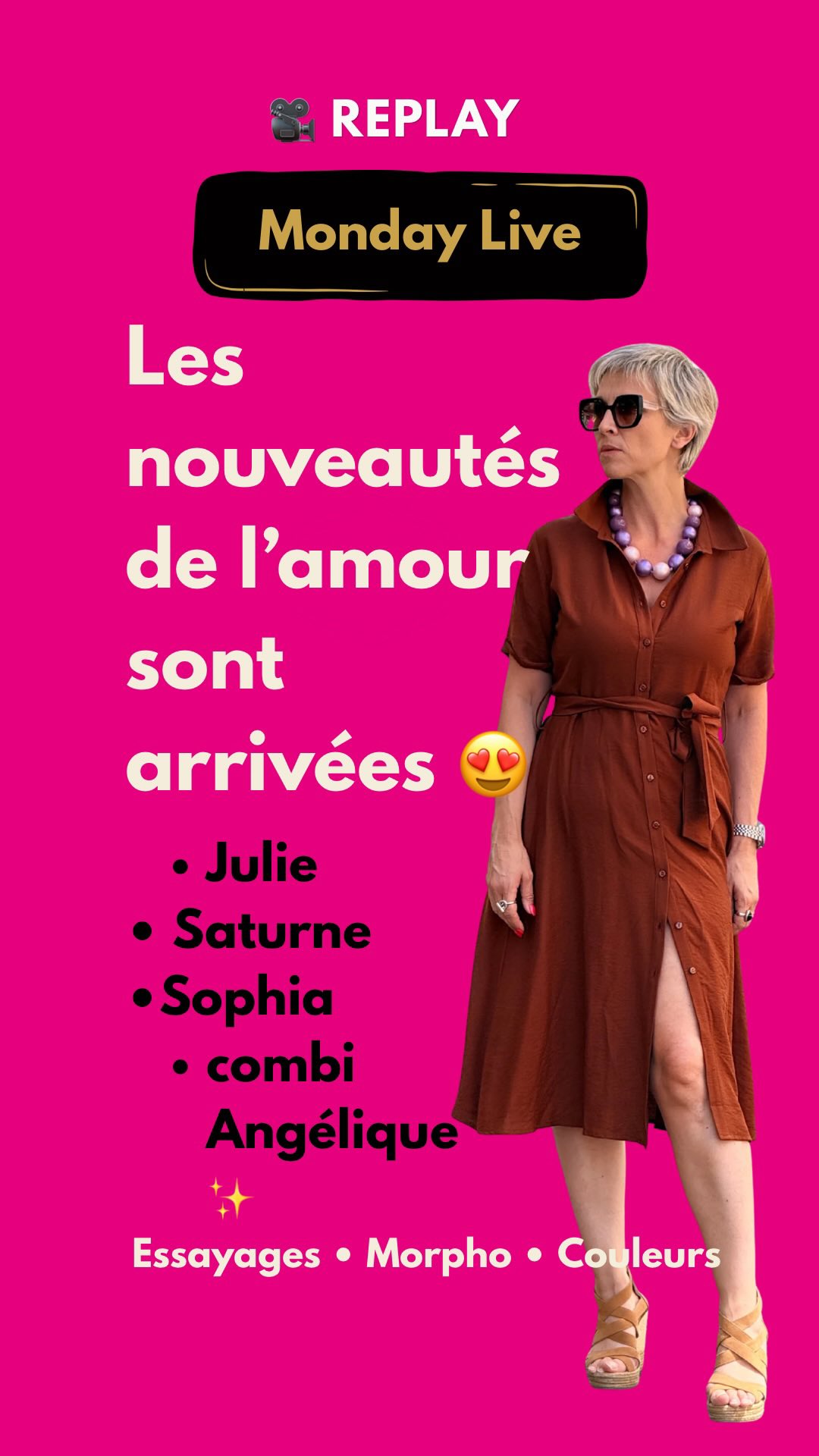 Salutations du jour mes petites pépites ✨
Aujourd’hui dans le Monday Live… on a encore prouvé une chose :
une robe n’est jamais juste une robe 😍
La robe chemise Julie vient de faire son entrée… et elle coche beaucoup de cases :
✔ une taille que l’on peut marquer selon sa morphologie
✔ un boutonnage qui permet de jouer avec le décolleté et la fente
✔ une coupe facile… mais jamais ennuyeuse (sinon ce ne serait pas Comtesse 🤪)
On a aussi découvert :
🤎 les nouveaux imprimés de Julie
✨ les nouvelles couleurs de notre iconique robe Sophia (la reine des imprimés de l’amour)
🌸 les nouveautés Saturne et ses déclinaisons
Et comme toujours… pas juste un défilé :
on parle morphologie, couleurs, accessoires, comment adapter une pièce à VOUS et pas l’inverse 🫶
Parce que le vrai style ce n’est pas rentrer dans une case…
c’est trouver la pièce qui raconte votre personnalité 💕
Replay disponible mes petites pépites ✨
Alors… team robe chemise unie ou imprimé de l’amour ? 😍
#robefemme #conseilmorphologie #colorimetrie #boutiquefrançaise #lookfemme