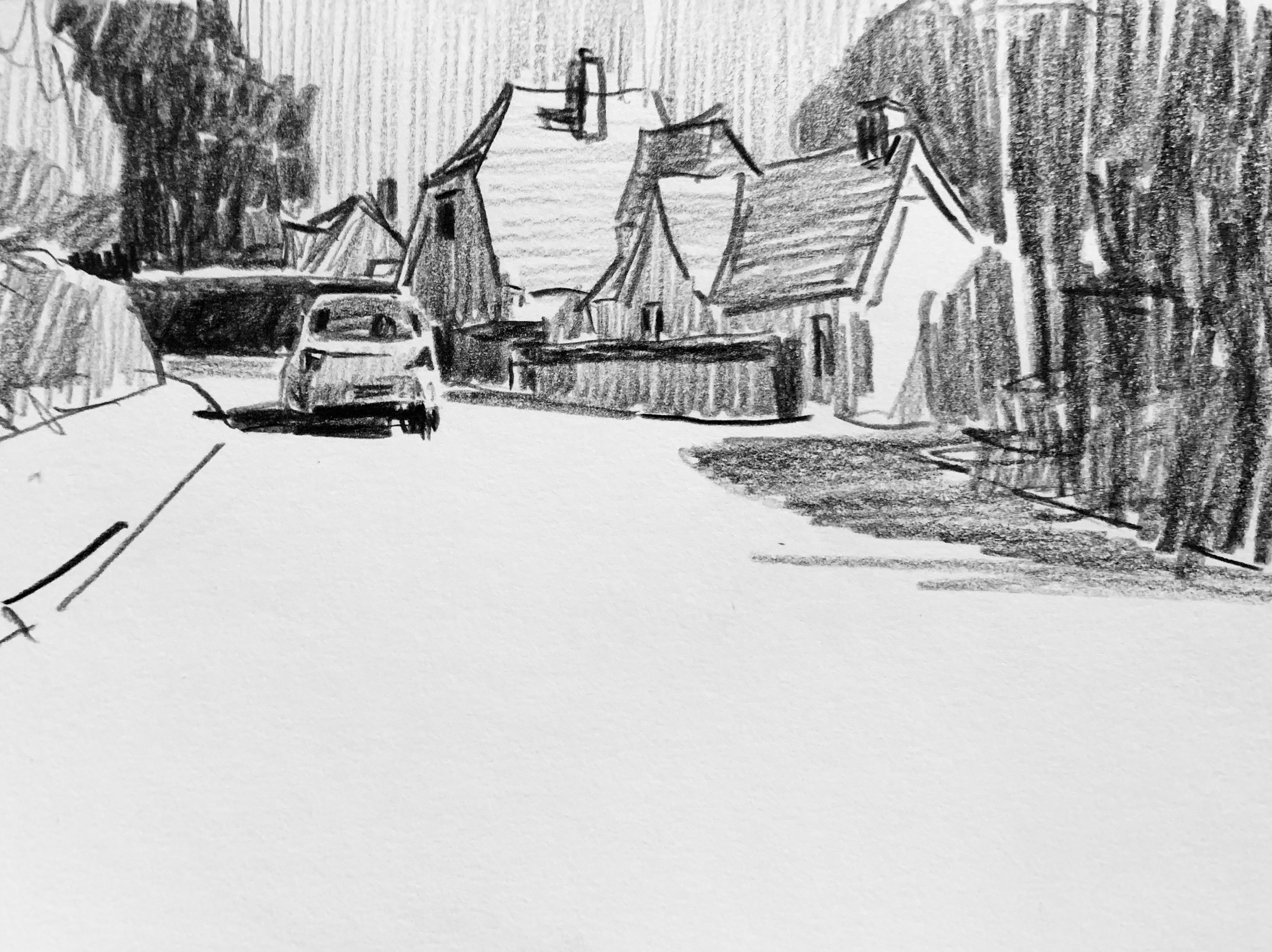 Tile roofs fighting the belting sun. English heatwave.
#heatwave #sketchbook #pencilsketch