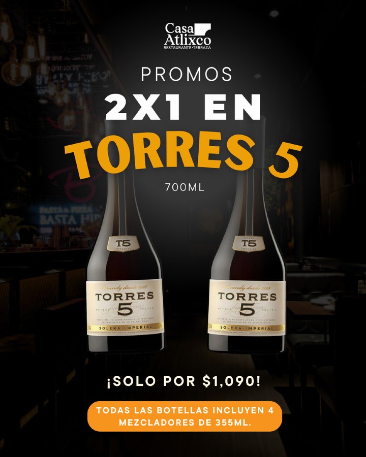 🥃🔥 ¡No te pierdas nuestras promociones en bebidas!
Disfruta tu botella favorita y llévate una orden de chalupas, además de 4 mezcladores de 355 ml o una jarra de 1.5 L de naranjada. 😎🍹
¡La combinación perfecta para una gran noche! 🎉✨