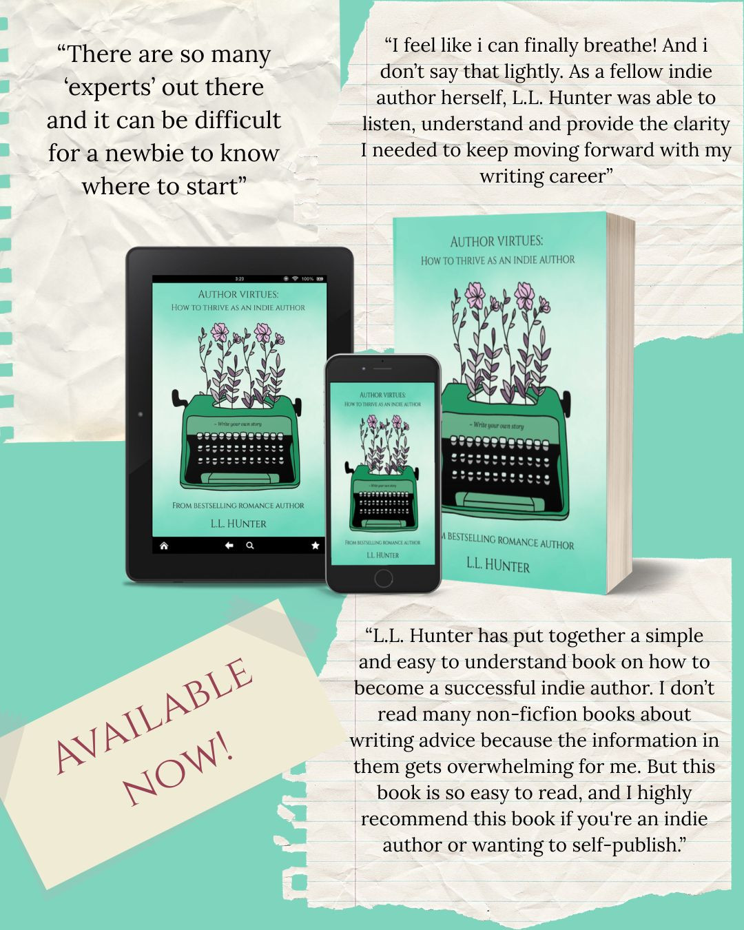 Reviews are flooding in for Author Virtues: How to Thrive as an Indie Author! I'm so so happy with the reception this book has received!
You can get your copy now at your favourite ebook store, or in paperback from my website: https://www.llhunterbooks.com/authorvirtues