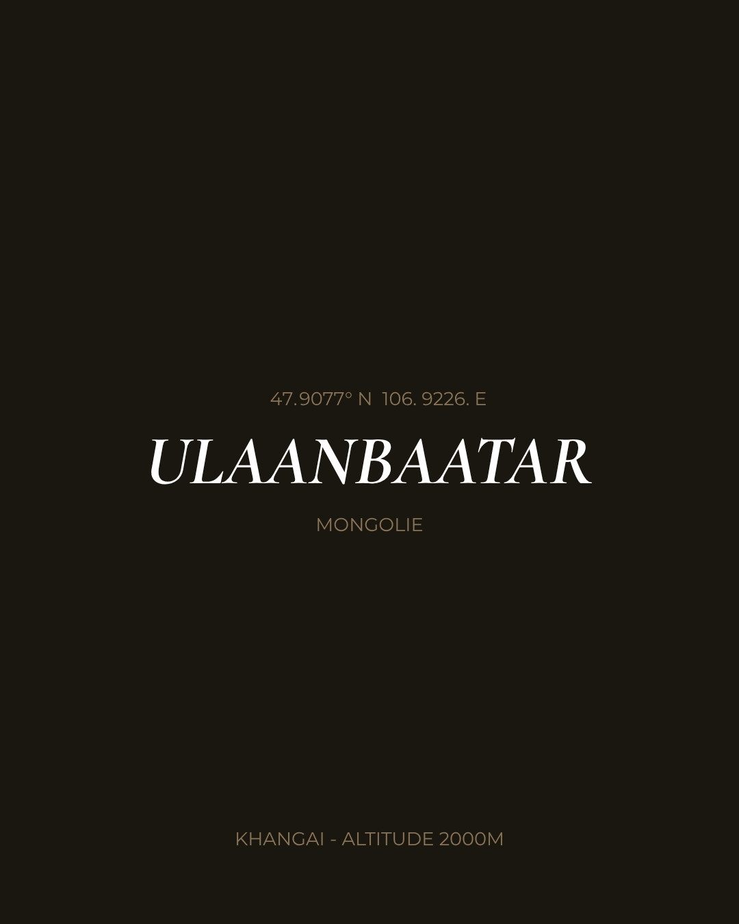 Tout commence ici.
Oulan-Bator. 47° Nord. La capitale la plus froide du monde.
C'est de là que vient chaque fil de yakshmere Tergel.
Dans quelques heures, vous verrez où il arrive.
#yakshmere #ulaanbaatar #mongolie #tergel #khangai