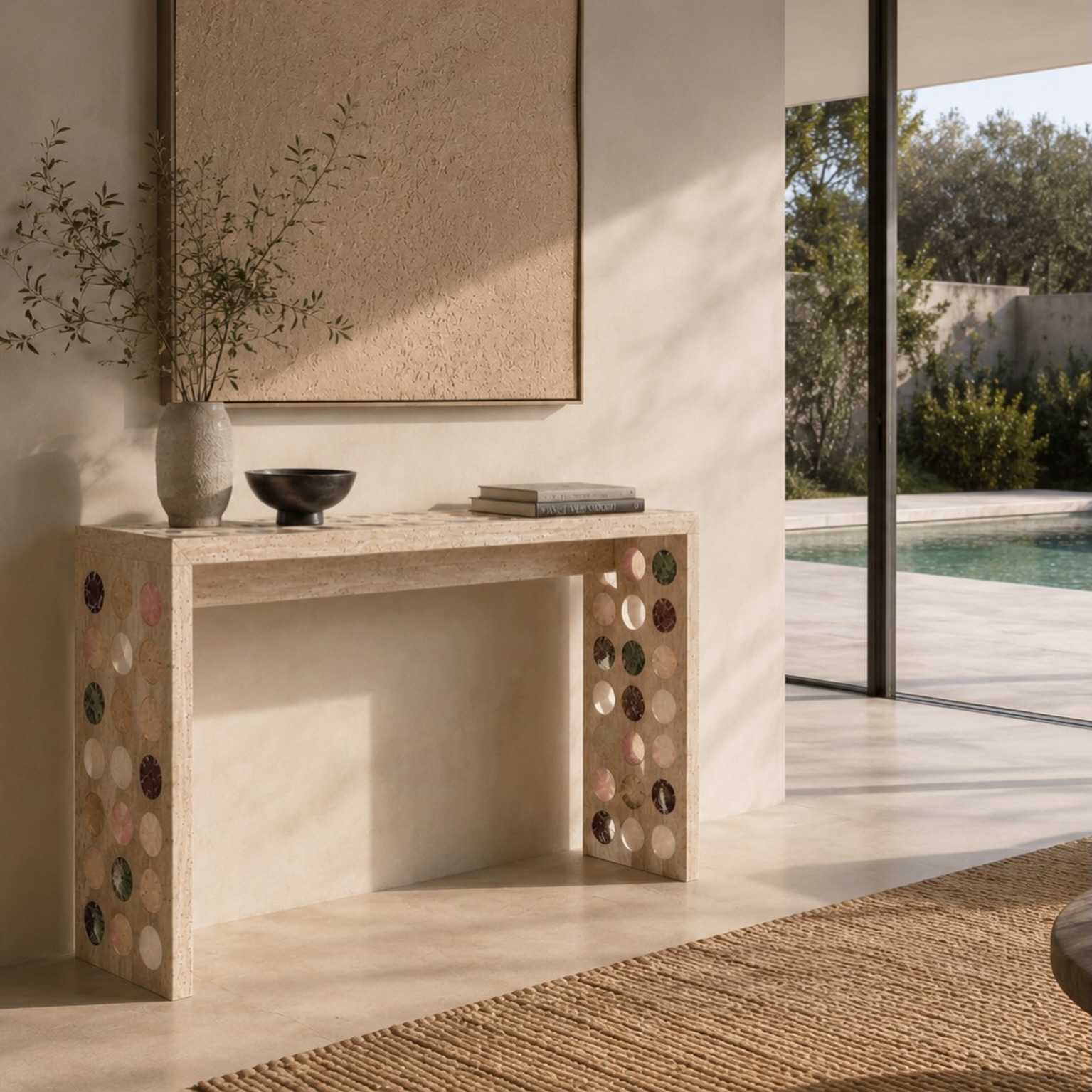 La console Jackie dans son élément : lumière, matières minérales et douceur de vivre.
Disponible sur mesure en dimensions, pierres et finitions.
Merci aux architectes et décorateurs qui nous font confiance et qui ont compris notre approche : partir d’un design Studio Gaïa et le faire évoluer ensemble à travers les dimensions, les matières et les couleurs pour créer une pièce parfaitement intégrée à son environnement. 🤍