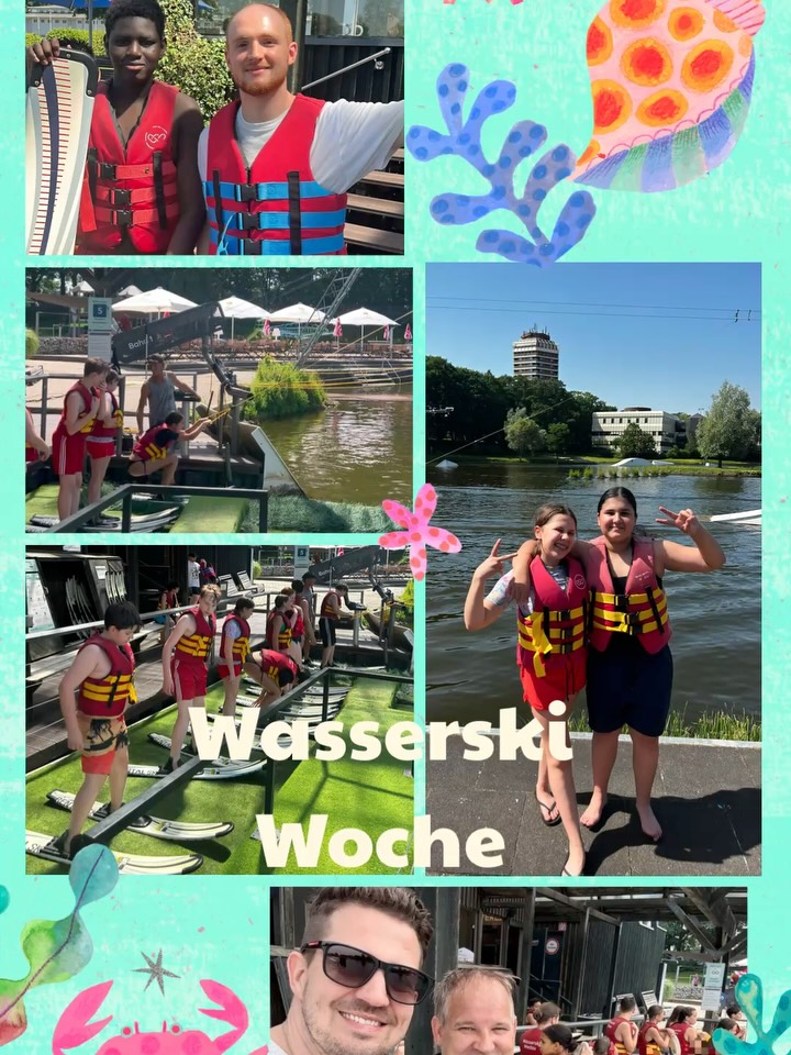 WASSERSKI WOCHE 7er 🏄🏻♀️🏄🏻♂️ #toniturekrealschule #wasserski #schoolfun