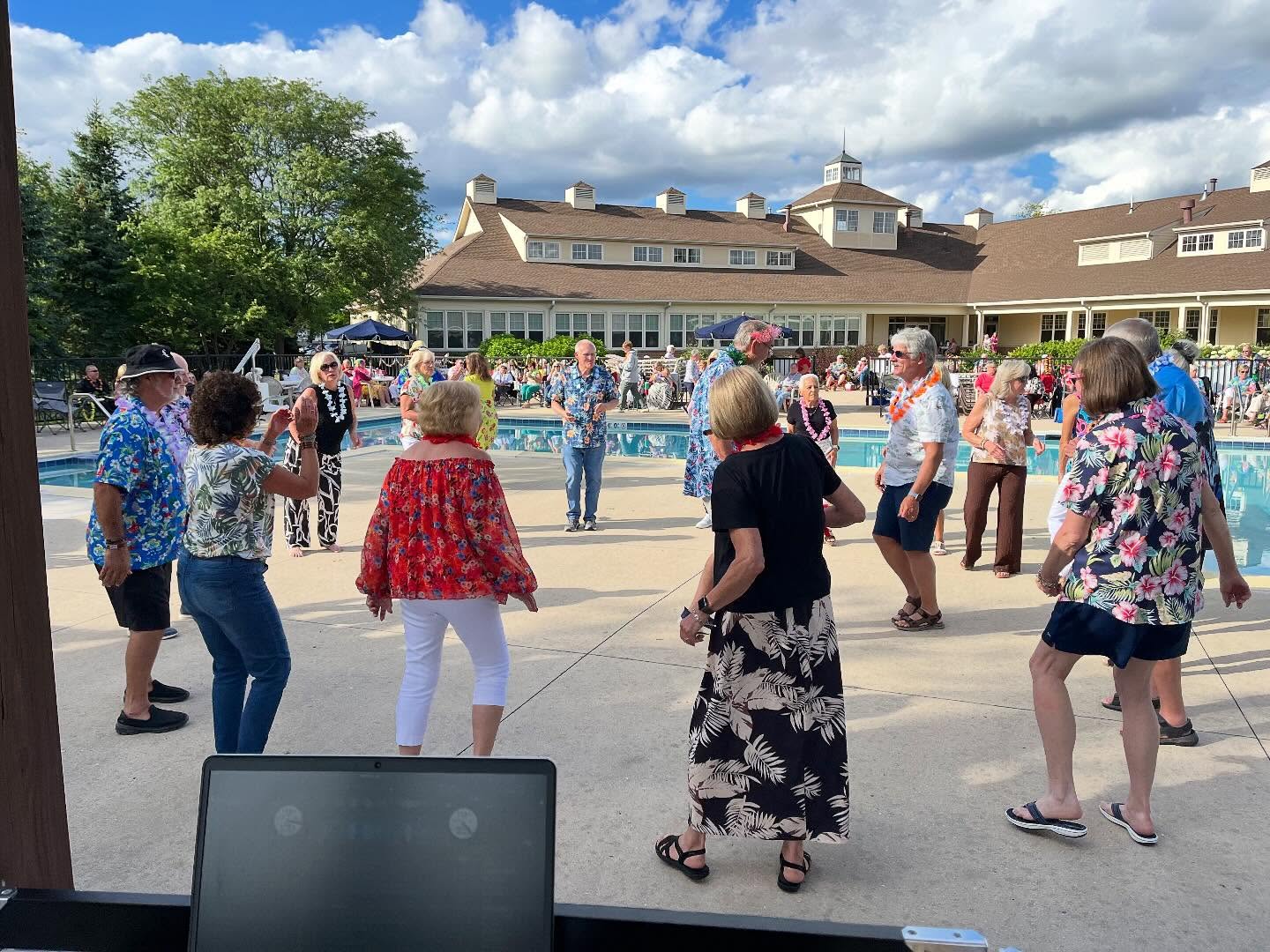 Senior communities need a party now and then also. I love hearing this: βWith prior DJs it was hard to get anyone up to dance.β
Happy to help make this Luau a success ππΆ