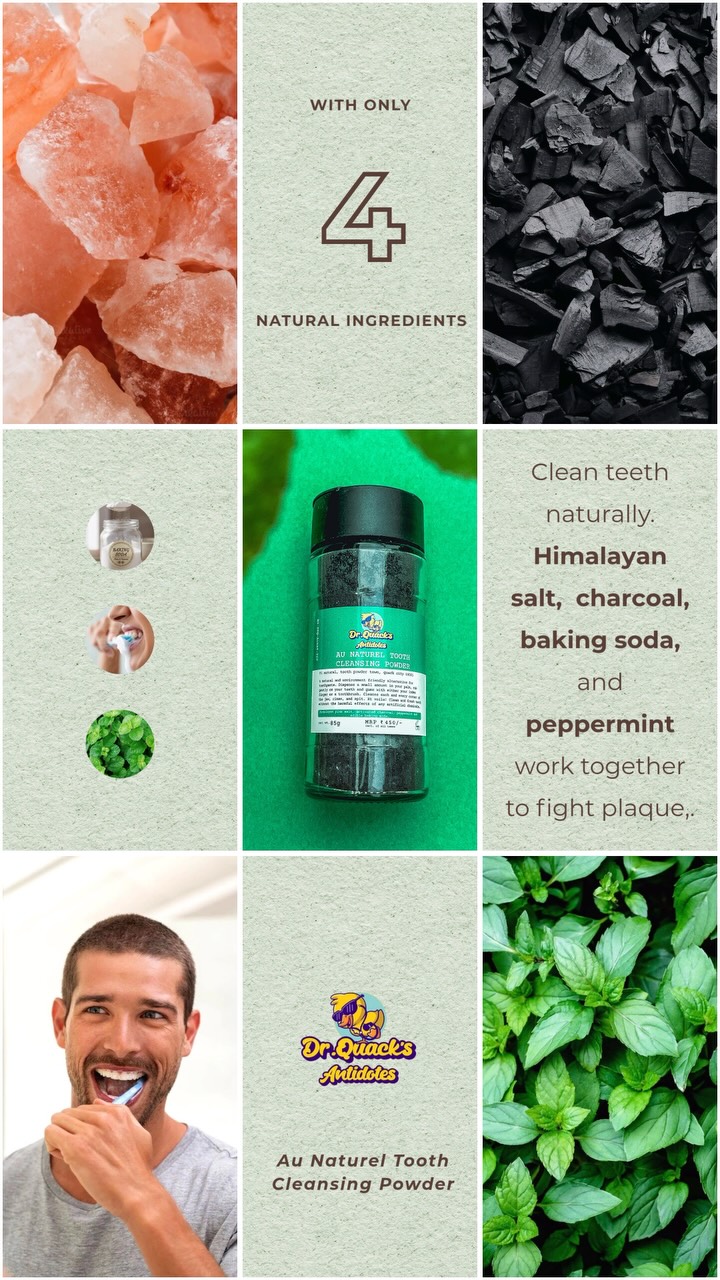 A toothpaste with just 4 ingredients? Sounds impossible right?
Introducing dr. Quacks tooth powder - made with just charcoal, himalayan salt, baking soda & peppermint.
Dr Quacks Antidotes
#naturalingredients #drquacksantidotes #dentalhealth #dentalpowder #selfcare