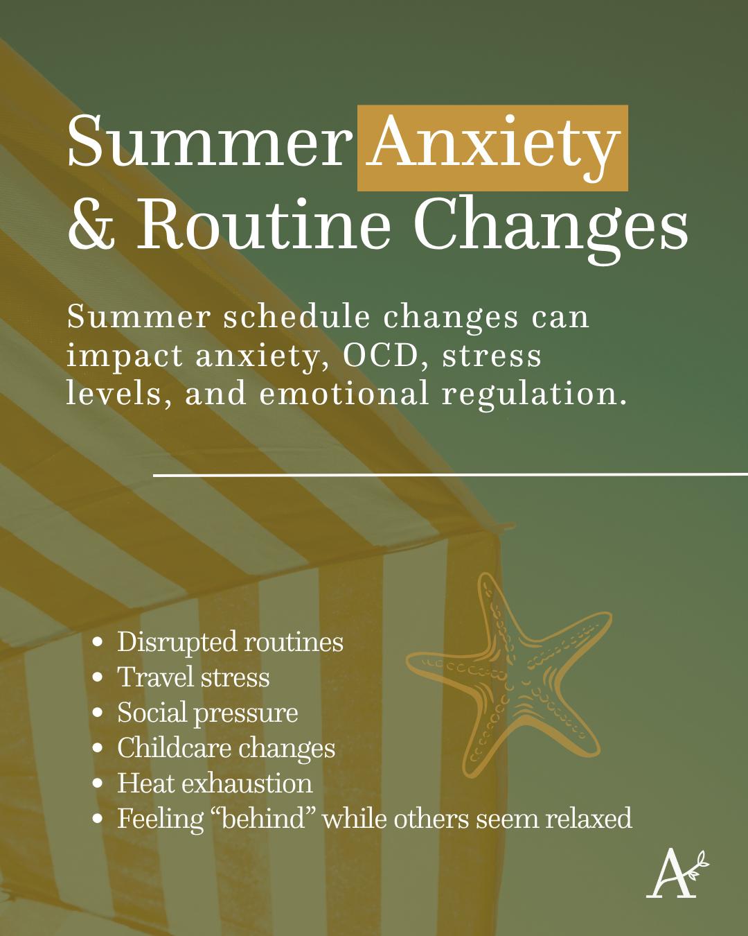 "When I tell people I dread summer, they seem confused."
For some people, summer does not feel carefree at allβ¦
π Disrupted routines
π Travel stress
π Social pressure
π Childcare changes
π Heat exhaustion
All of these changes can impact anxiety, stress, emotional regulation, and OCD symptoms.
It can also feel isolating when it seems like everyone else feels relaxed and carefree while you are quietly trying to regulate yourself during a time of constant schedule changes and unpredictability.
Remember this: You are not failing for needing rest, boundaries, or a slower pace during an incredibly full season.
Sometimes supporting your mental health looks less like "making the most of summer" and instead, creating pockets of stability where you can.
Support yourself this summer with our anxiety and OCD treatments at anxietyaustin.com (link in bio).
#TherapyWorks #HealingJourney #MentalWellness #MindBodyHealth #YouAreNotAlone #BreakTheStigma #SelfCareSupport #TherapyIsCool #HealingTogether #AustinTherapy #AustinAnxietySupport #TherapyInAustin #AustinHealing #ATXWellness #AustinCommunity #AustinMentalHealth #SelfCareAustin #AnxietyRelief #AnxietySupport #AnxietyRecovery #OCDRelief #OCDAwareness #OCDRecovery #OCDTreatment #TherapyForOCD #EndTheStigma #MentalHealthAwareness #CopingWithAnxiety #MentalWellnessJourney #SummerAnxiety