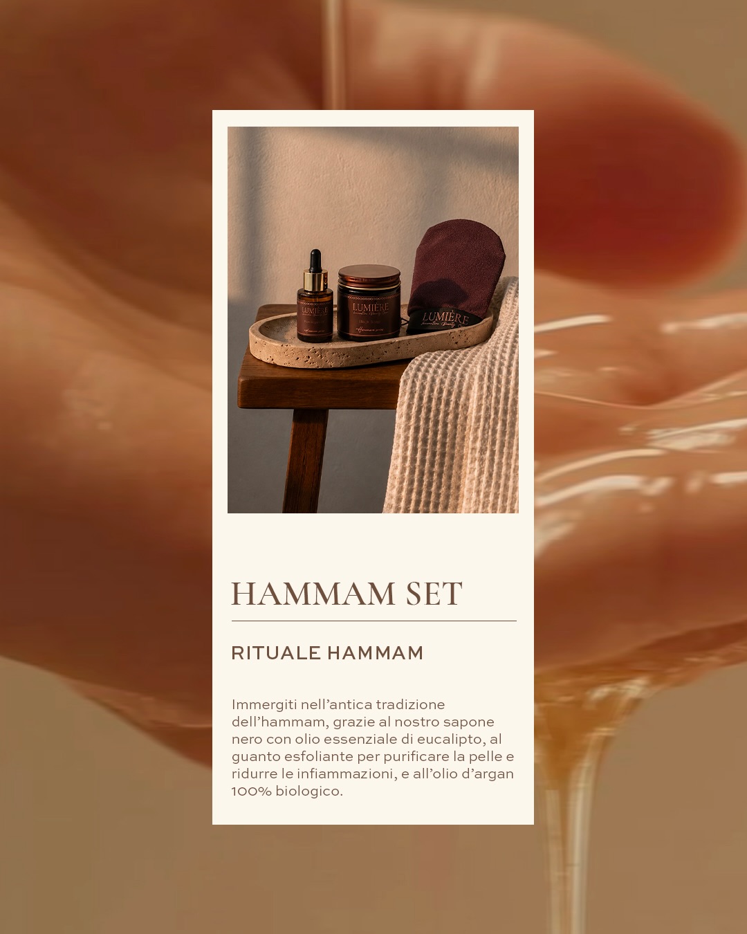 Il rituale Hammam di Lumière deterge, esfolia e nutre la pelle, trasformando ogni trattamento in un momento di puro benessere.
✨ La tua pelle ti ringrazierà.
#LumiereBeautyCare #Hammam #BodyCare #SkincareRoutine #BeautyRitual
