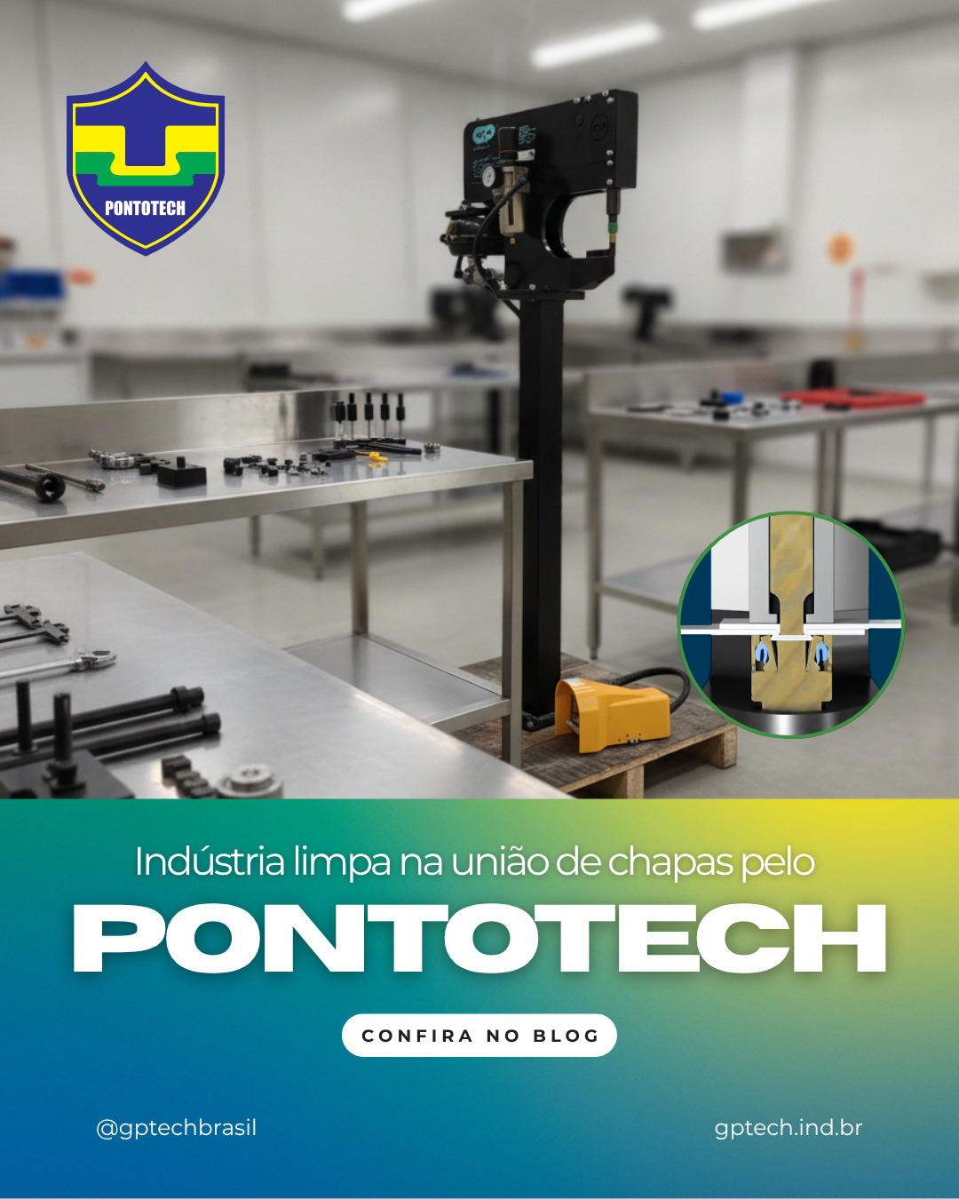 A indústria que respira limpo não é promessa, é prova. O PontoTech executa a união de chapas sem gerar fumaça, sem gerar fumo metálico, sem gerar resíduo, e em muitas aplicações sem demandar energia trifásica robusta. O novo blog da GPTECH apresenta a análise técnica completa sobre redução de emissões e resíduos na união de chapas.
Leia agora no blog. Fale com um especialista agora mesmo! (Link na Bio)
