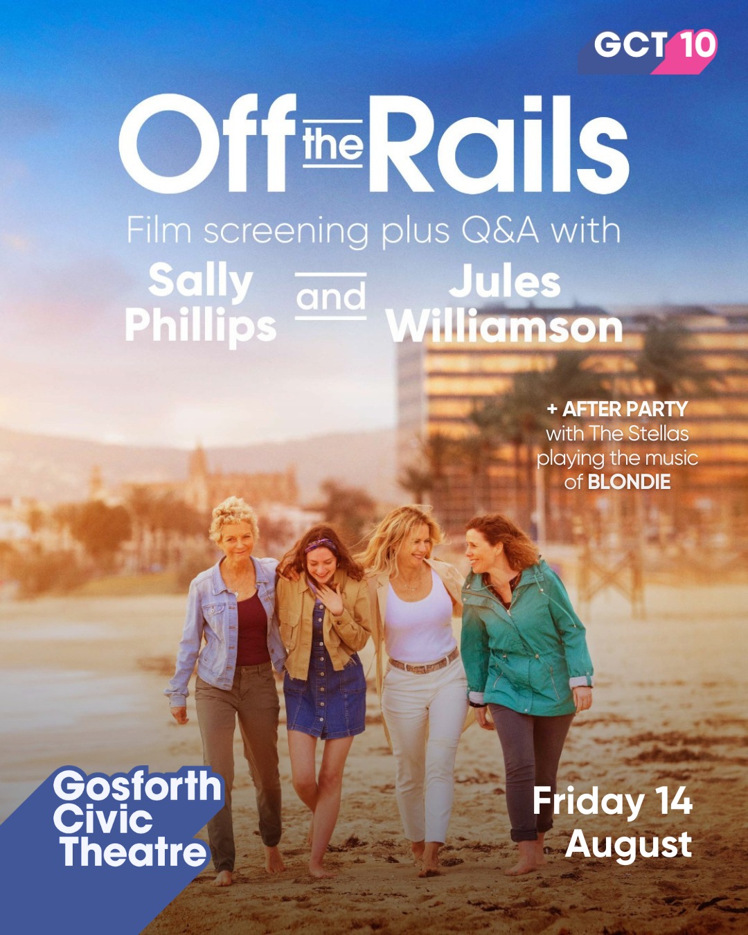 Join us for a screening of Off the Rails in support of both Gosforth Civic Theatre and Cancer Research UK, with profits from ticket sales shared between the two.
Celebrate 10 years of Gosforth Civic Theatre with a one-night-only screening of Off the Rails, followed by an exclusive live Q&A with Sally Phillips and director Jules Williamson. The evening continues with live music from The Stellas, bringing the film’s iconic soundtrack to life and turning the night into an after-party!
Fri 14 Aug | 6.30pm doors | 7pm screening followed by Q&A and after-party.
Get your tickets now via the 'What's On' link in bio