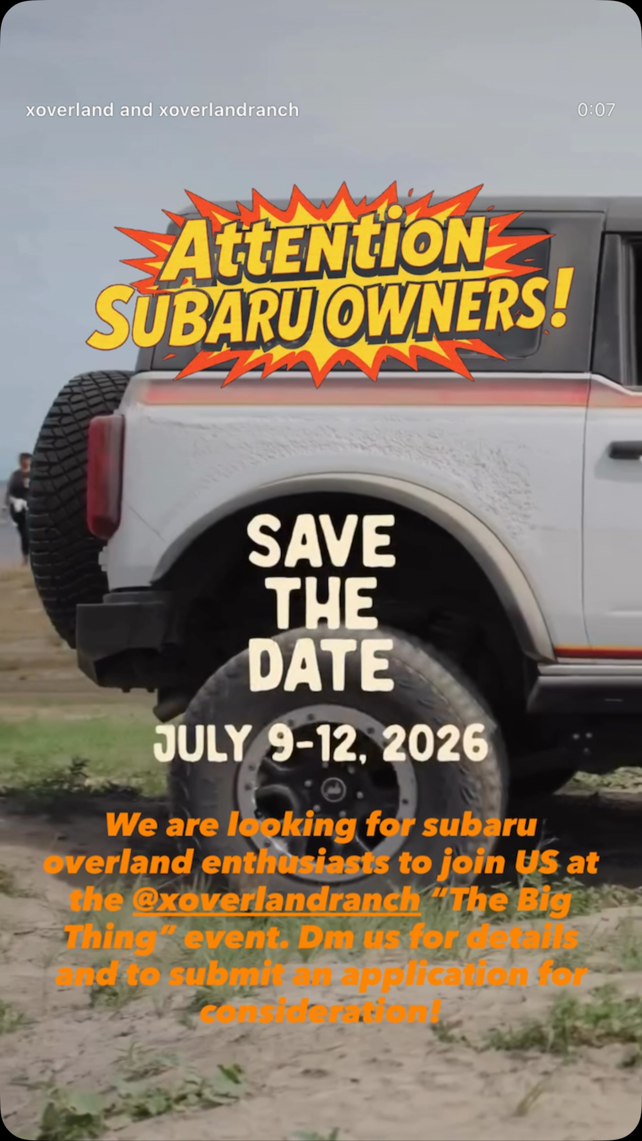 Do you want to join us for a weekend at the @xoverlandranch for “The Big Thing” July 9th-12th in Bozeman Montana? Do you own a Subaru and love adventure? Then DM us now to submit an application for consideration! #offroad #liftedsubaru #subaru #thebigthing