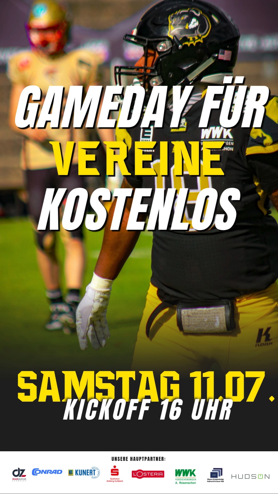 🏈 GAMEDAY FÜR VEREINE — und ihr seid mittendrin!
Am Sonntag, den 11. Juli, laden wir alle Vereine aus Amberg und der Region ins Stadion ein. Fußball, Handball, Turnen, Schützen, Feuerwehr — egal welches Trikot ihr sonst tragt: An diesem Tag steht ihr bei uns auf der Tribüne. Und das komplett kostenlos.
Erlebt American Football hautnah, feuert die Mad Bulldogs an und macht daraus einen Nachmittag, über den ihr noch lange redet.
📅 Sonntag, 11.07.
🕓 Kickoff 16 Uhr
🎟️ Eintritt frei für angemeldete Vereine
👉 Jetzt Verein anmelden: madbulldogs.com
Bringt euer Team, bringt eure Familien, bringt gute Laune. Wir sehen uns am Gameday! 🖤💛
@erscamberg @vc_amberg @hg_amberg @tvamberg @tvamberg.turnen @tvamberg.tischtennis @balanceamberg @tcrotweissamberg @fc.amberg @svraigering @svinterbergsteig @caritas__amberg__sulzbach @brk_amberg @brkkvambergsulzbach @scg.amberg @kickboxclub.amberg
#amberg #vereine #madbulldogs #football