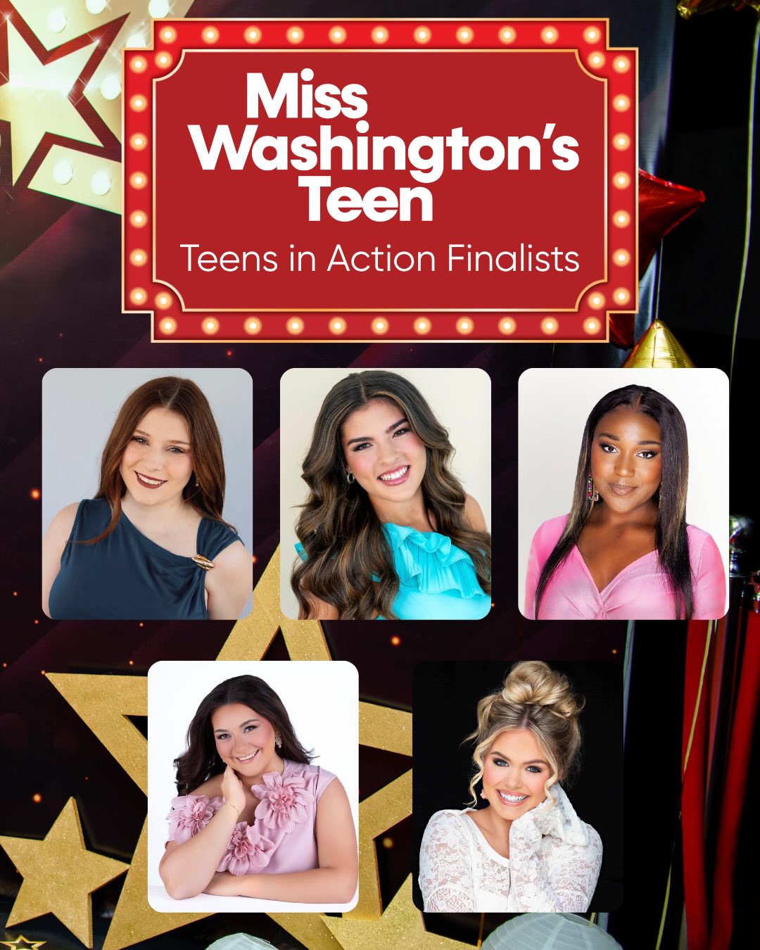 🎉 Congratulations to our Teen In Action Finalists! 🌟
These incredible young women will participate in an additional interview tomorrow morning about their CSI and all of the hard work they have put in.
Join us in congratulating our finalists and wishing them the very best as they prepare for their next stage of competition! 💙✨
#MissWashingtonsTeen #MWATeen #MWAT