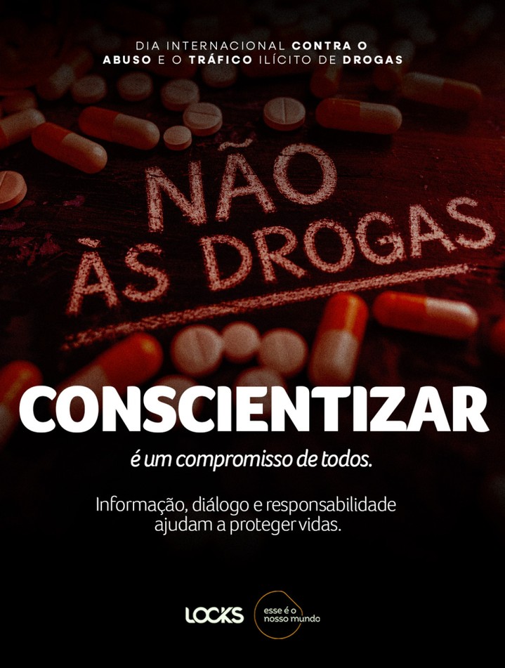 A conscientização é um passo importante no combate ao abuso e ao tráfico ilícito de drogas.
No dia 26 de junho, a Locks reforça a importância da informação, do diálogo e da responsabilidade coletiva para promover escolhas mais seguras e ambientes mais saudáveis.
Esse é um compromisso que começa com orientação, cuidado e atenção à vida.
#Locks #Conscientização #Prevenção #Responsabilidade #CuidadoComAsPessoas
